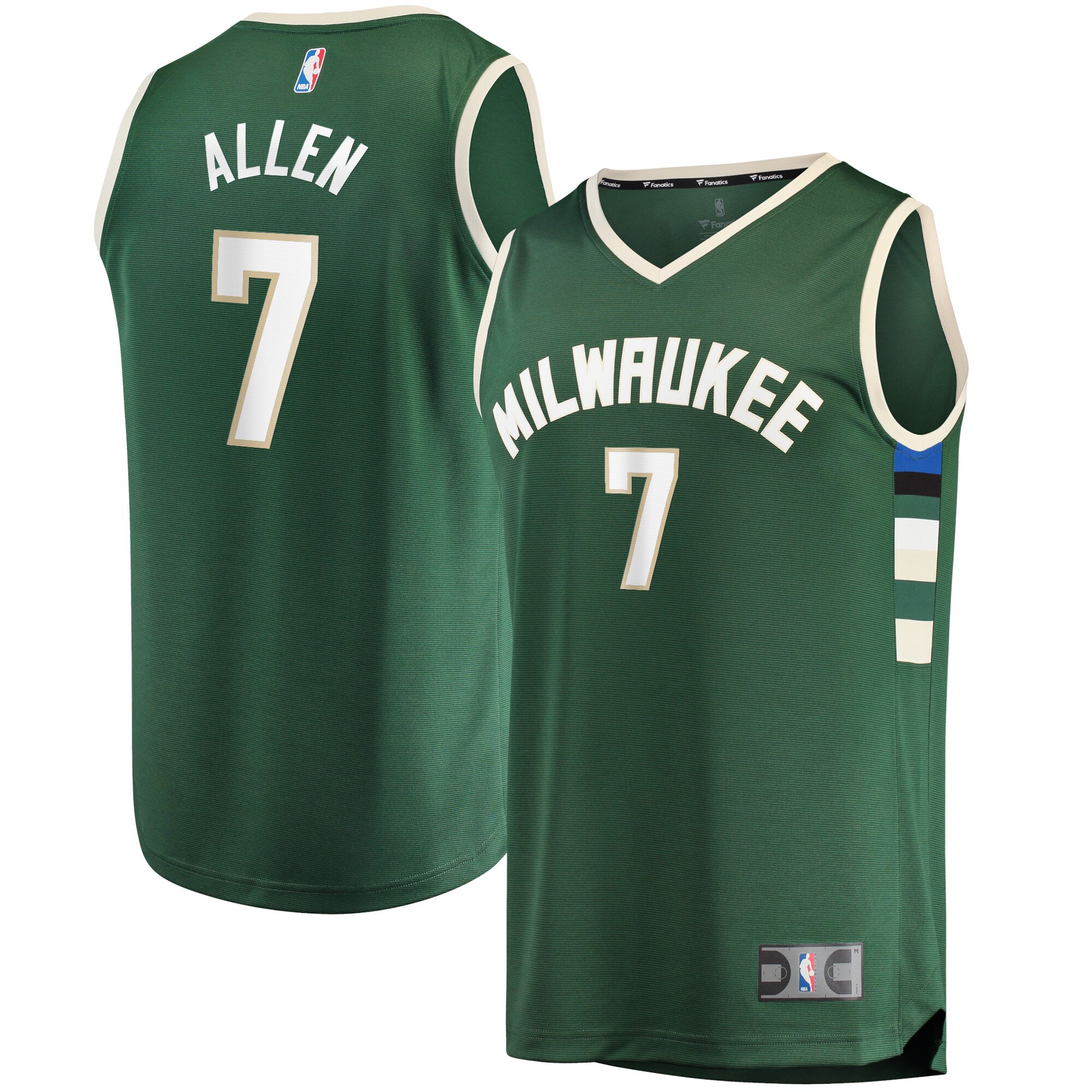 Grayson Allen Milwaukee Bucks Fanatics Branded 2021/22 Fast Break Replica Jersey - Icon Edition - Hunter Green - vstockx