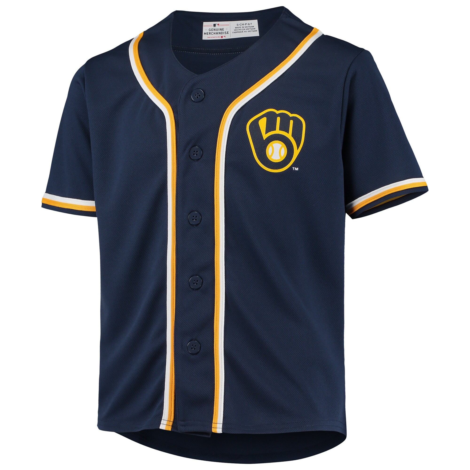 Youth Navy Milwaukee Brewers MLB Team Jersey - vstockx