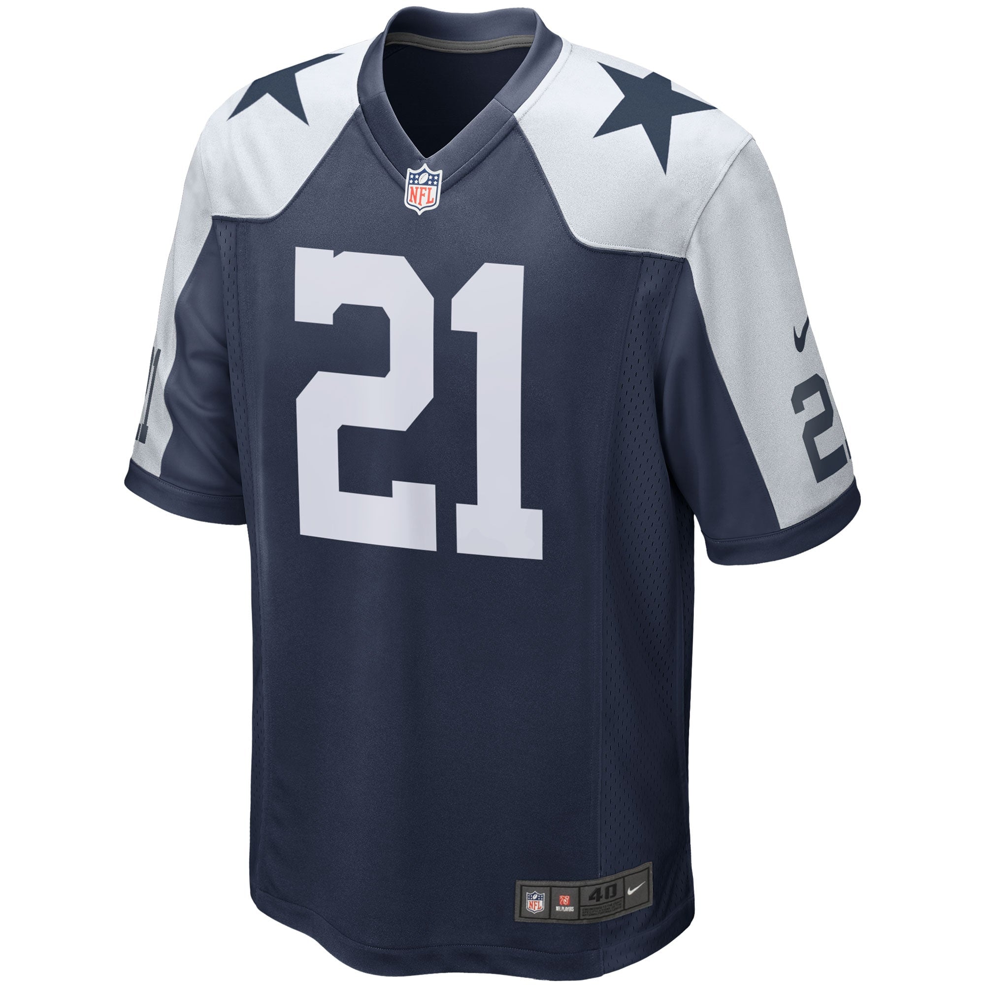 Men's Nike Ezekiel Elliott Navy Dallas Cowboys Alternate Game Team Jersey - vstockx