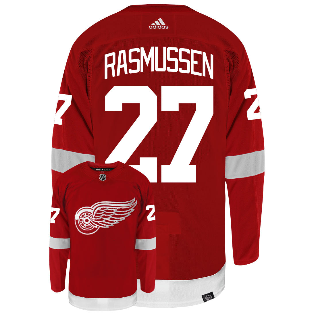 Michael Rasmussen Detroit Red Wings Adidas Primegreen Authentic NHL Hockey Jersey - vstockx