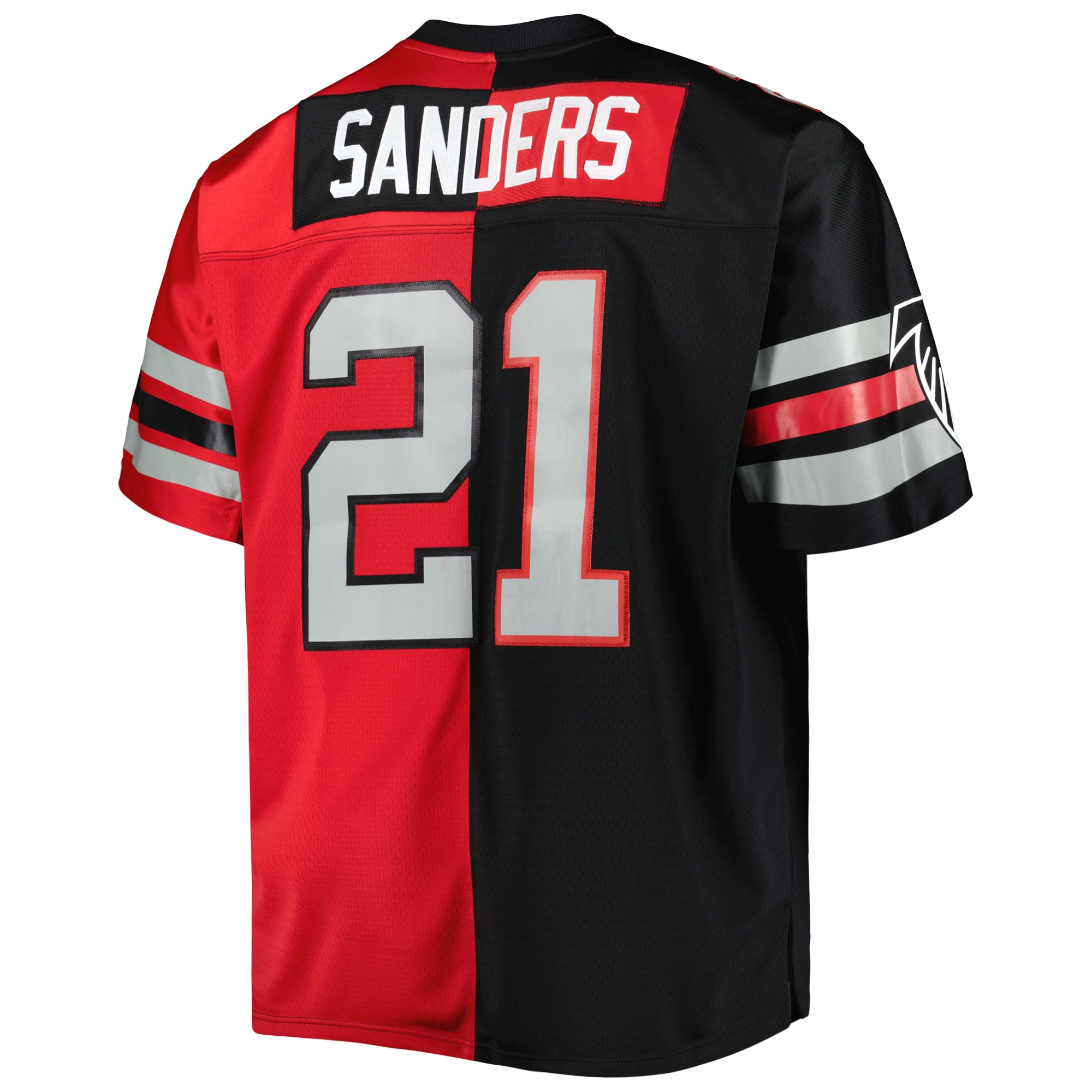 Deion Sanders Atlanta Falcons Mitchell & Ness Big & Tall Split Legacy Retired Player Replica Jersey - Black/Red - vstockx