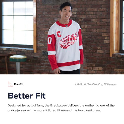 Men's Fanatics Branded White Detroit Red Wings Breakaway Away Jersey - vstockx