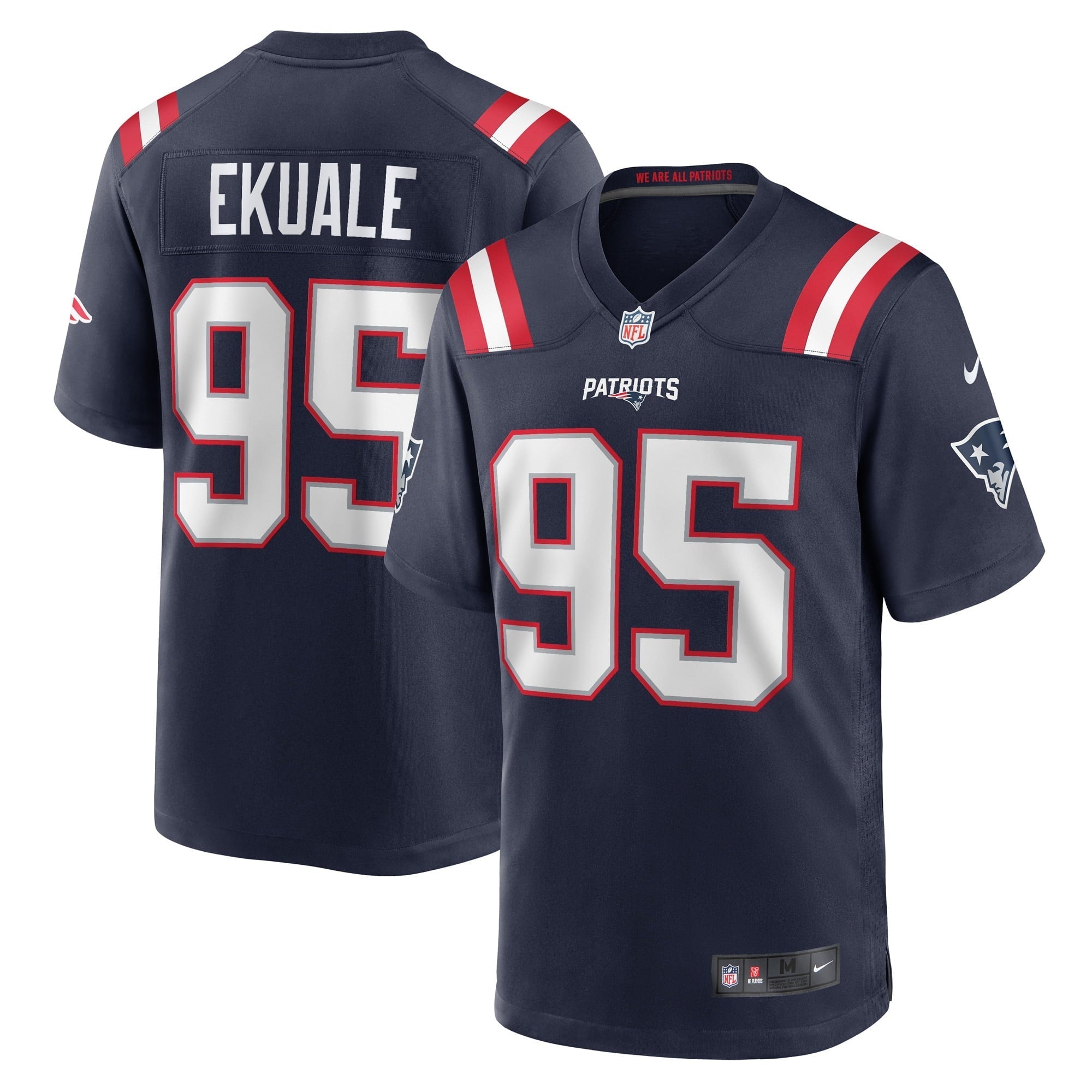 Men's Nike Daniel Ekuale Navy New England Patriots Game Player Jersey - vstockx