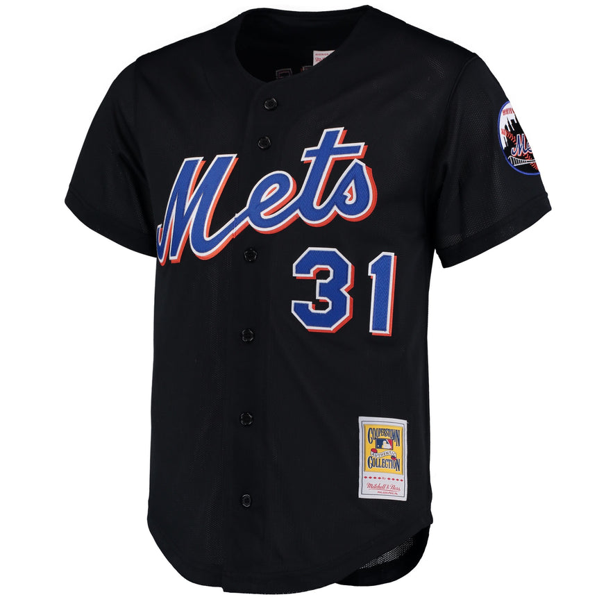Men's New York Mets Mike Piazza Mitchell & Ness Black Cooperstown Collection Mesh Batting Practice Jersey - vstockx