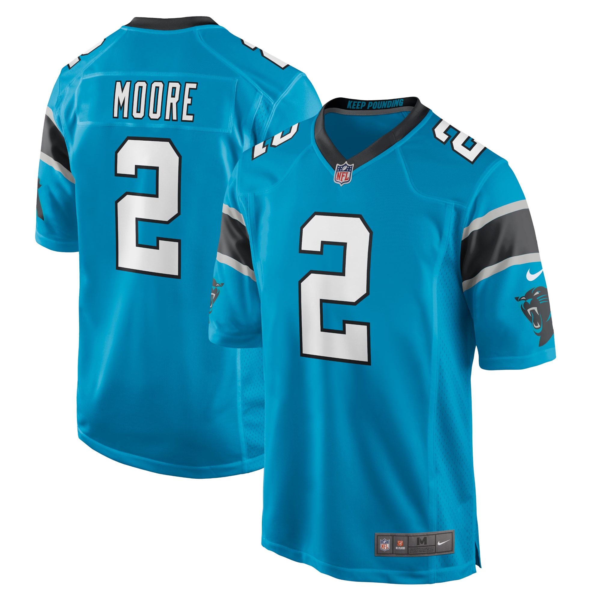 D.J. Moore Carolina Panthers Nike Game Jersey - Blue - vstockx