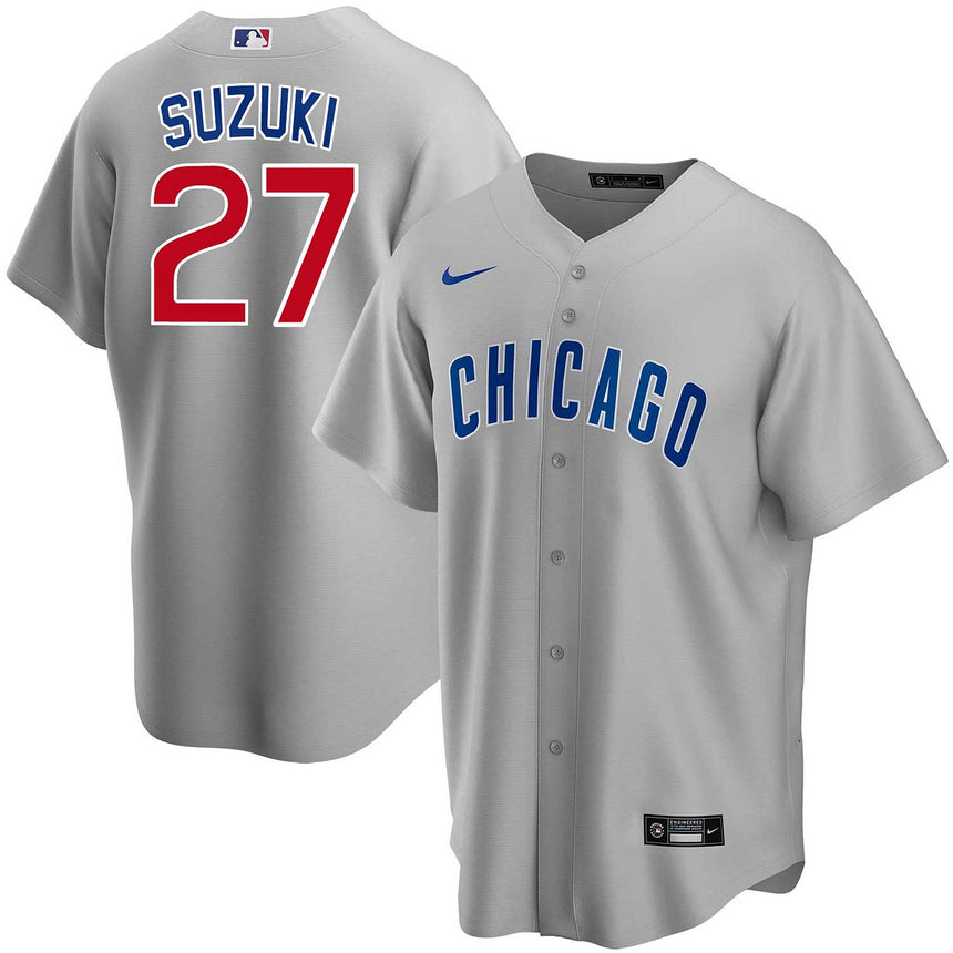Men's Seiya Suzuki Chicago Cubs Road Gray Replica Jersey - vstockx