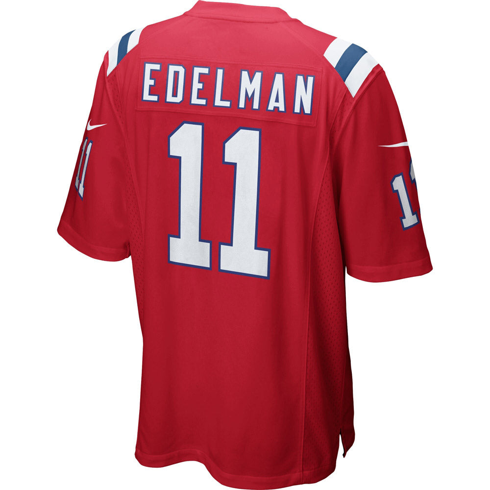 Youth New England Patriots Julian Edelman Youth Alternate Game Jersey Red - vstockx