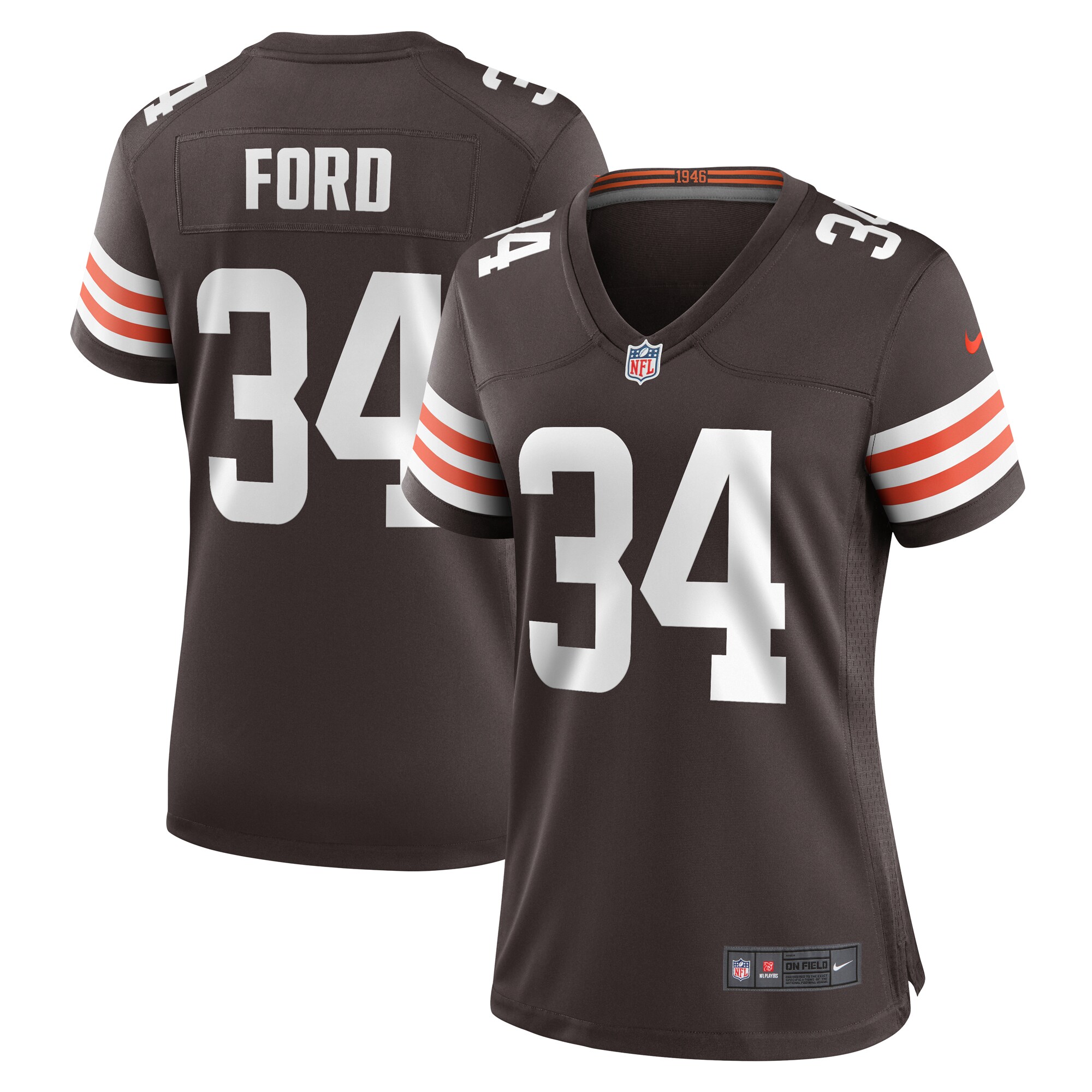 Jerome Ford Cleveland Browns Nike Women's Game Player Jersey - Brown - vstockx