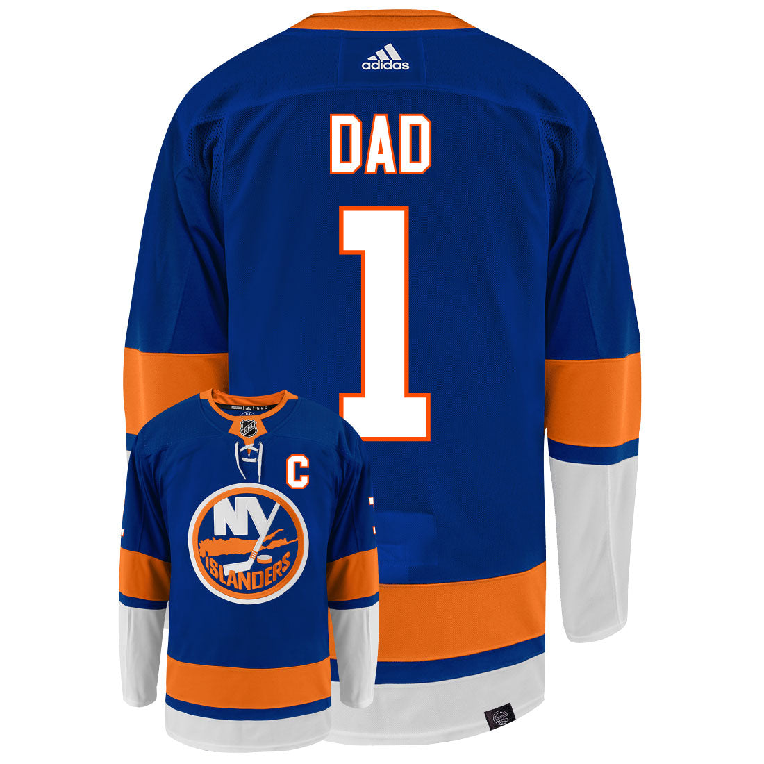 New York Islanders Dad Number One Adidas Primegreen Authentic NHL Hockey Jersey - vstockx