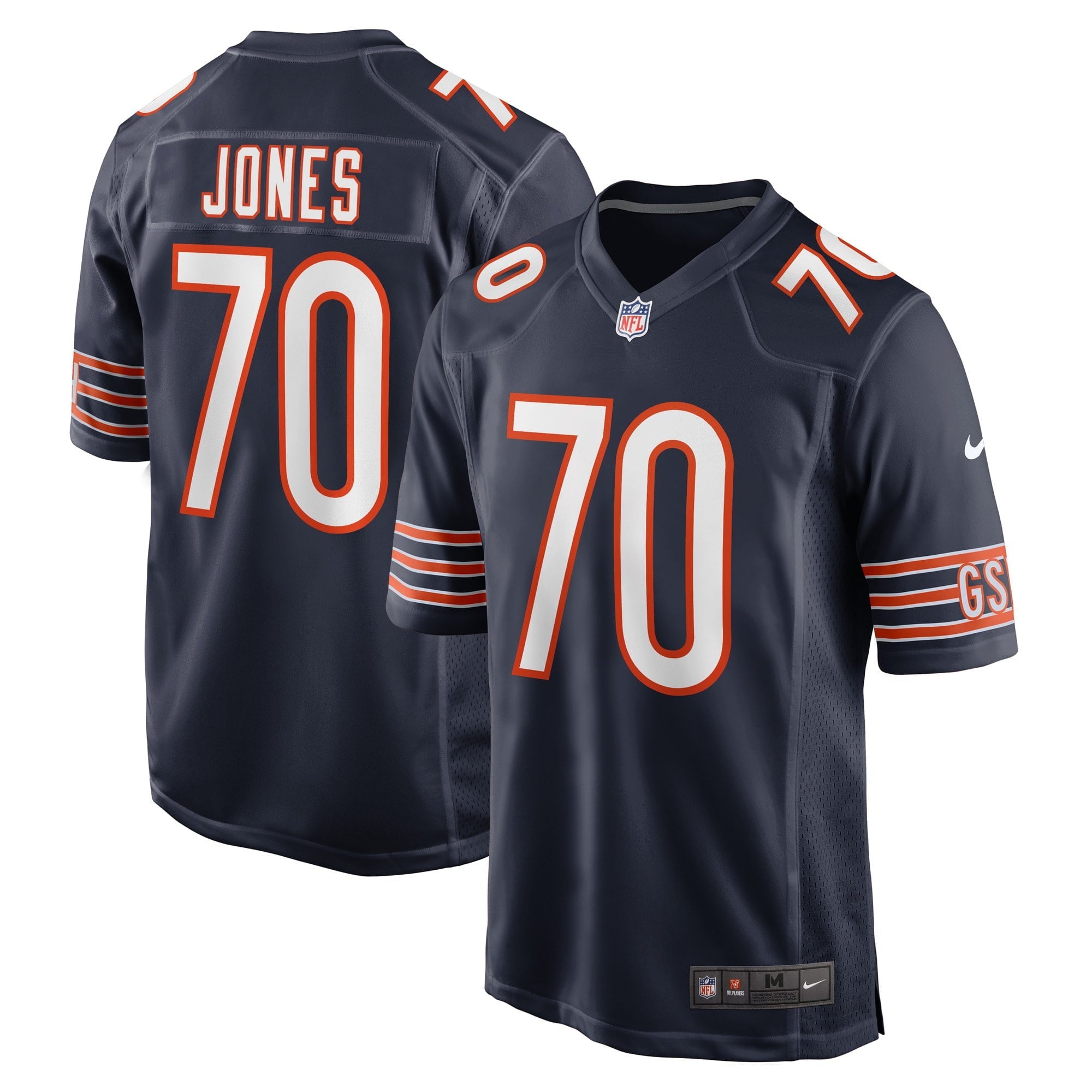 Men's Nike Braxton Jones Navy Chicago Bears Game Player Jersey - vstockx