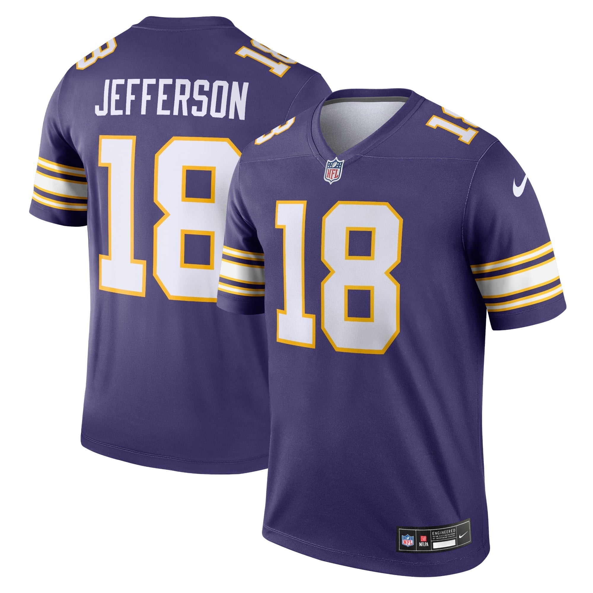 Men's Nike Justin Jefferson Purple Minnesota Vikings Classic Legend Player Jersey - vstockx