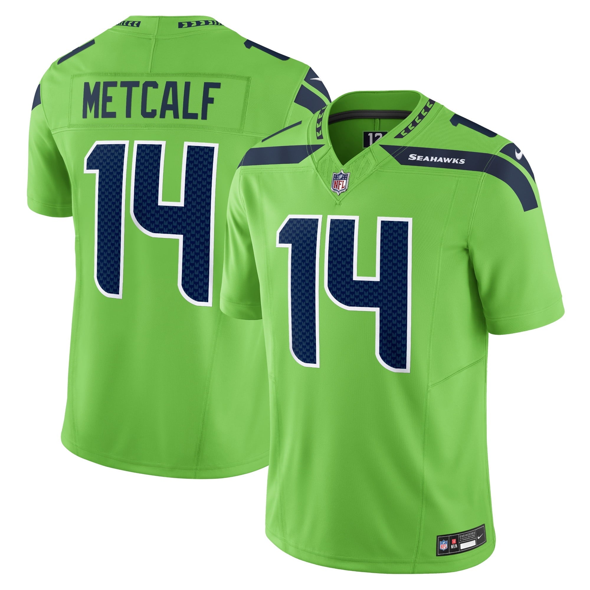 Men's Nike DK Metcalf Neon Green Seattle Seahawks Vapor F.U.S.E. Limited Jersey - vstockx