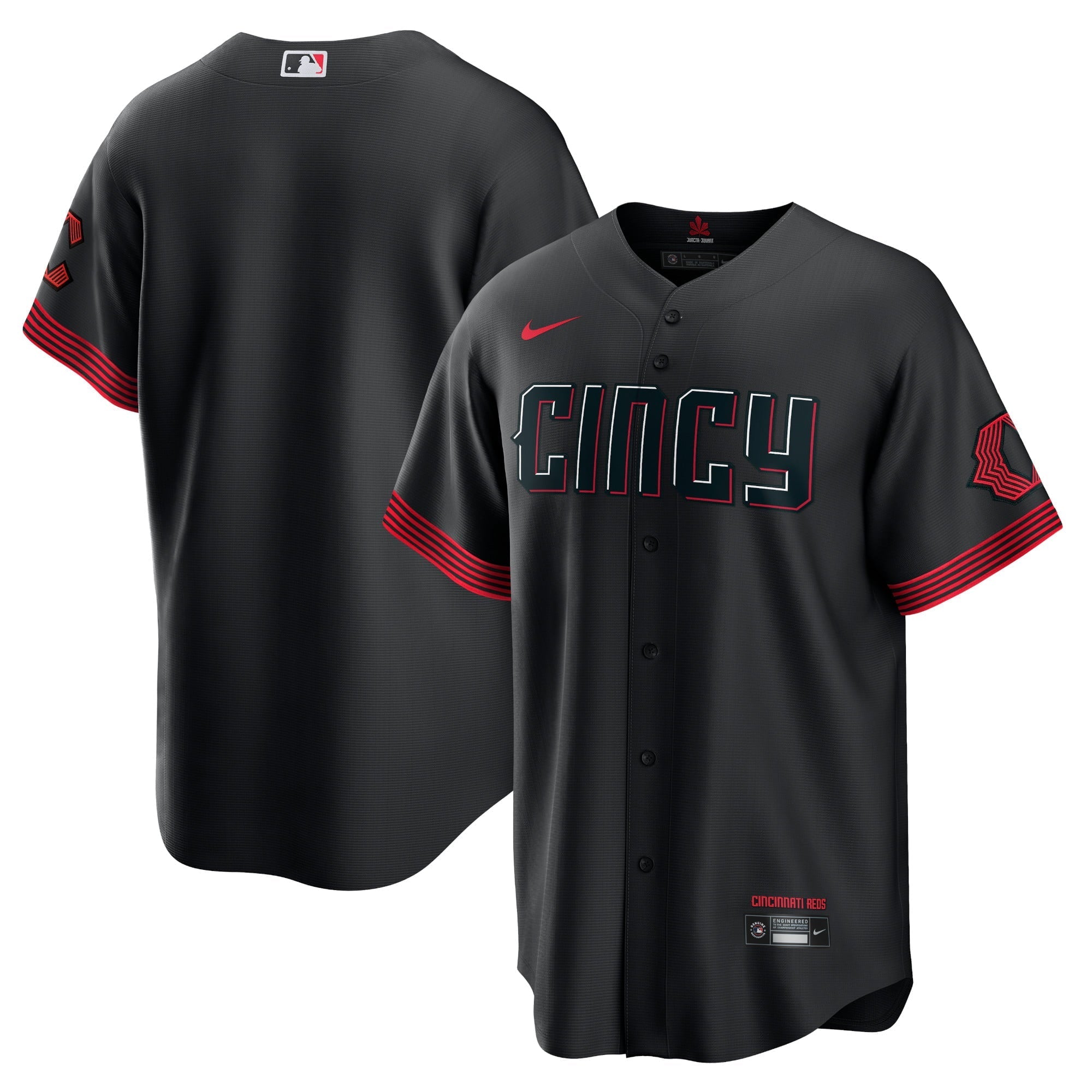 Men's Nike Black Cincinnati Reds 2023 City Connect Replica Jersey - vstockx