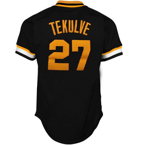 Mitchell & Ness Pittsburgh Pirates Kent Tekulve 1982 Cooperstown Collection Authentic Practice Jersey - Black - vstockx