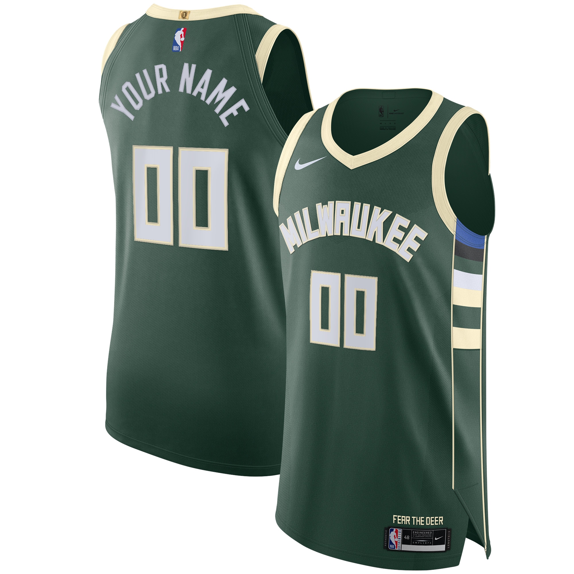 Milwaukee Bucks Nike Authentic Custom Jersey Green - Icon Edition - vstockx