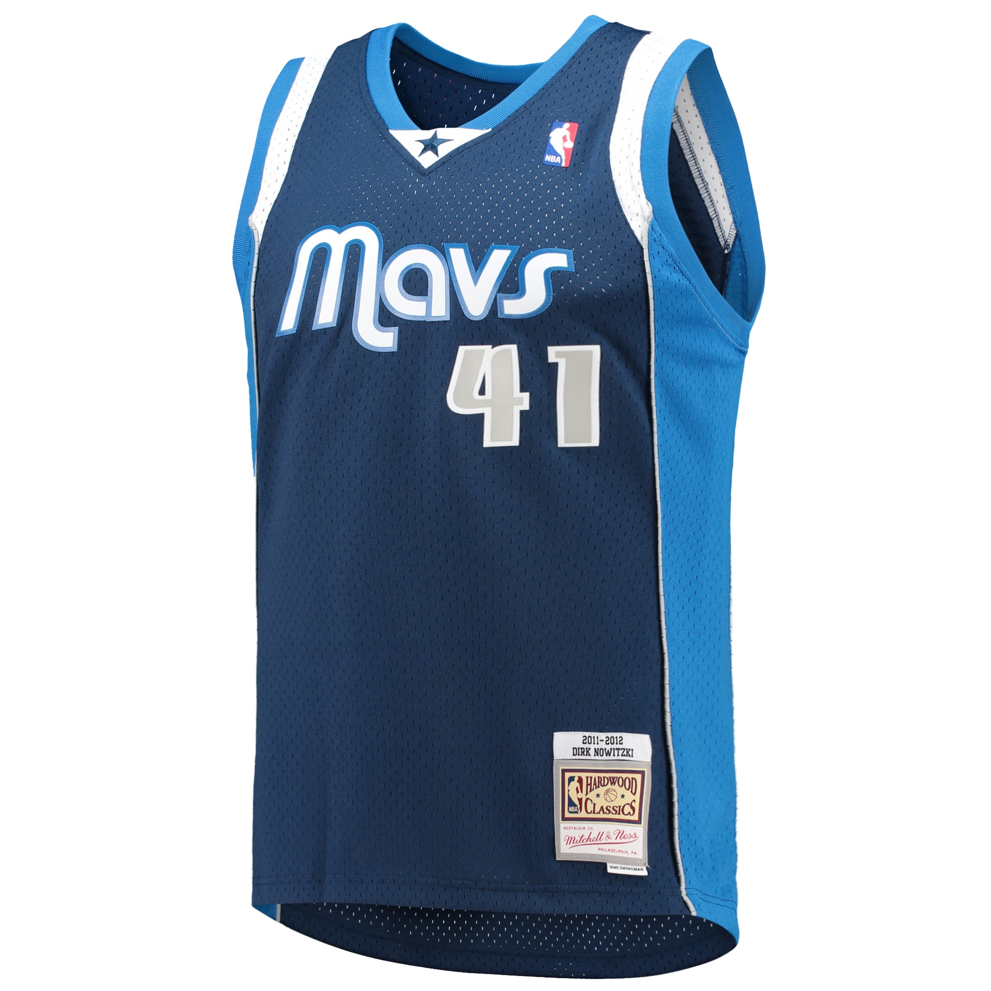 Dirk Nowitzki Dallas Mavericks Mitchell & Ness Hardwood Classics Swingman Jersey - Navy - vstockx