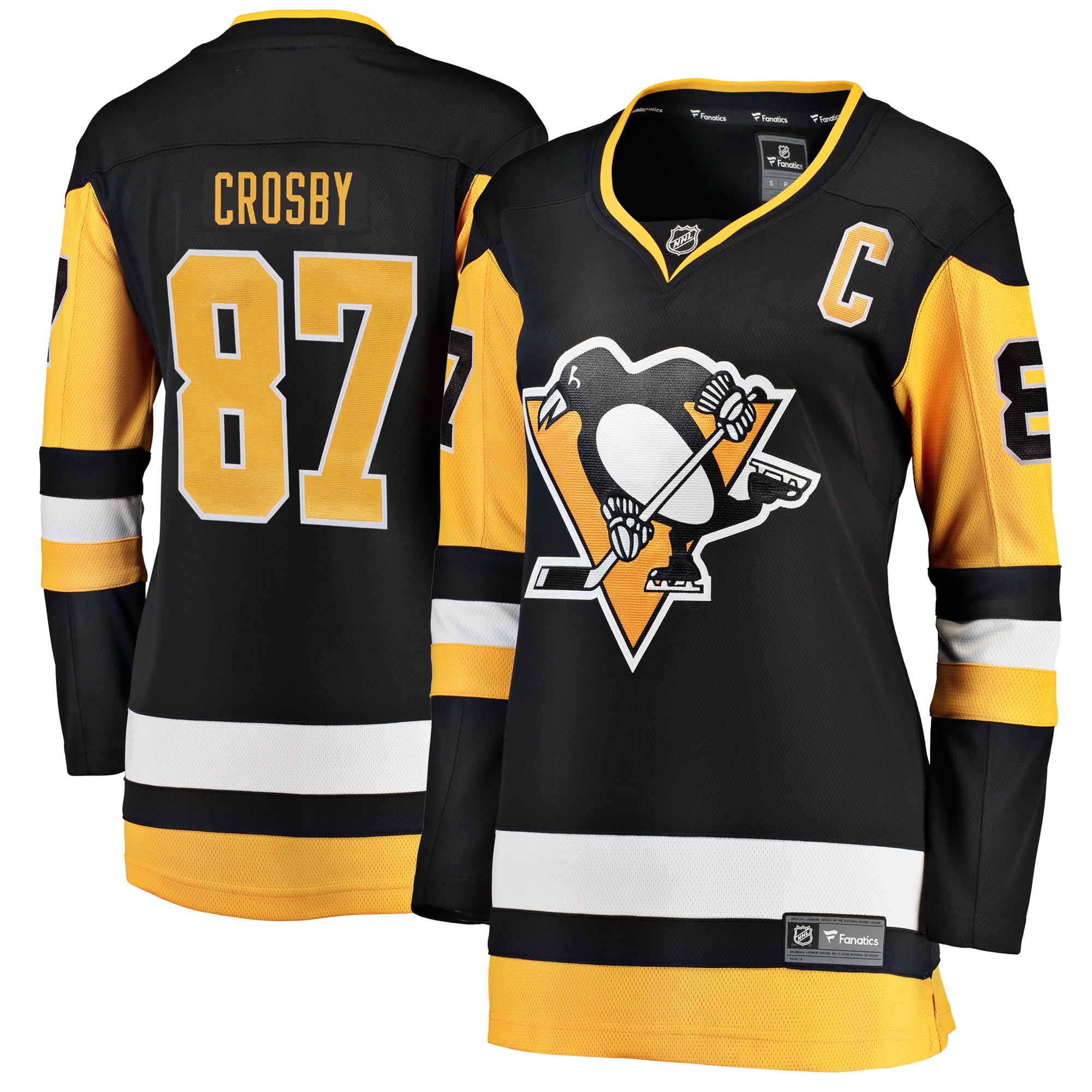 Sidney Crosby Pittsburgh Penguins Fanatics Branded Women's Home Breakaway Player Jersey - Black - vstockx