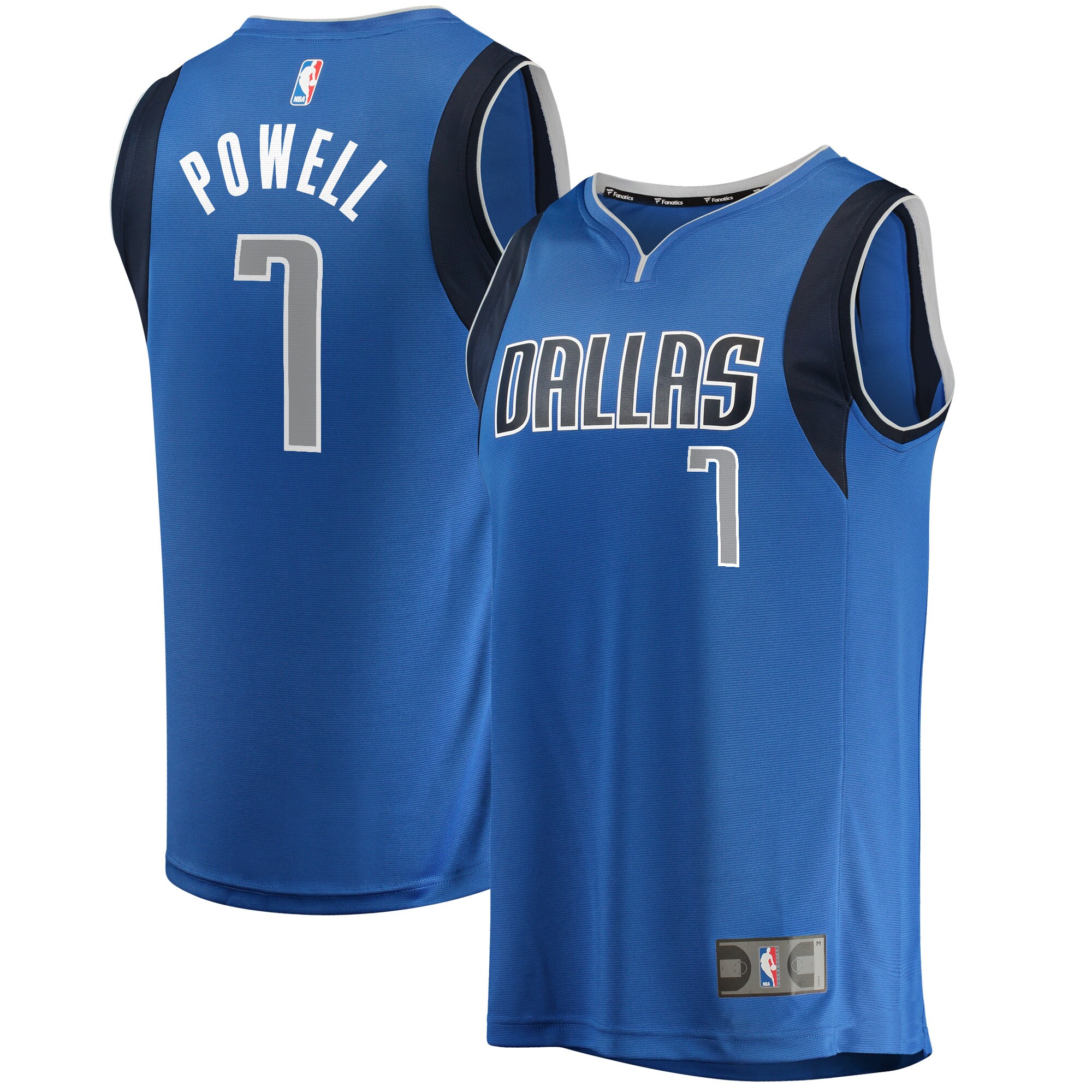 Dwight Powell Dallas Mavericks Fanatics Branded Youth Fast Break Player Jersey - Icon Edition - Blue - vstockx