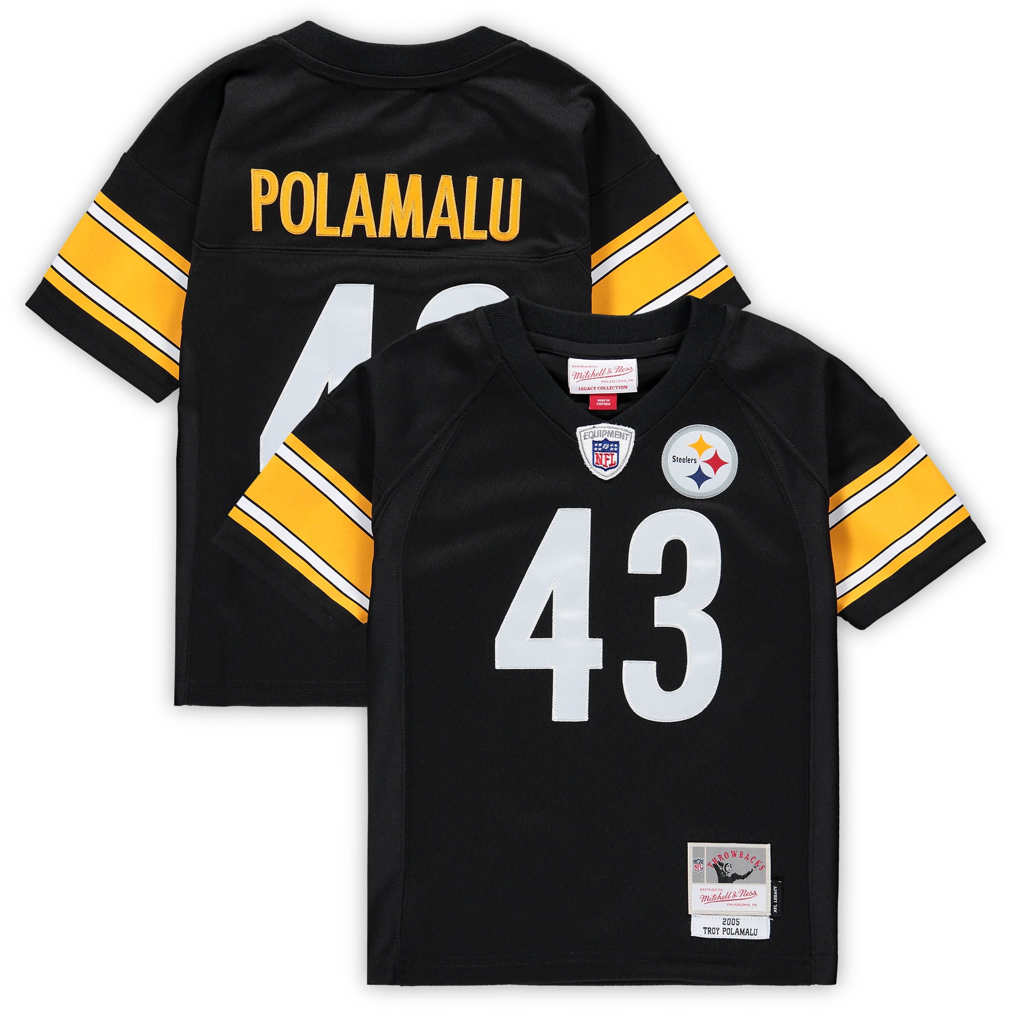 Troy Polamalu Pittsburgh Steelers Mitchell & Ness Preschool Retired Legacy Jersey - Black - vstockx