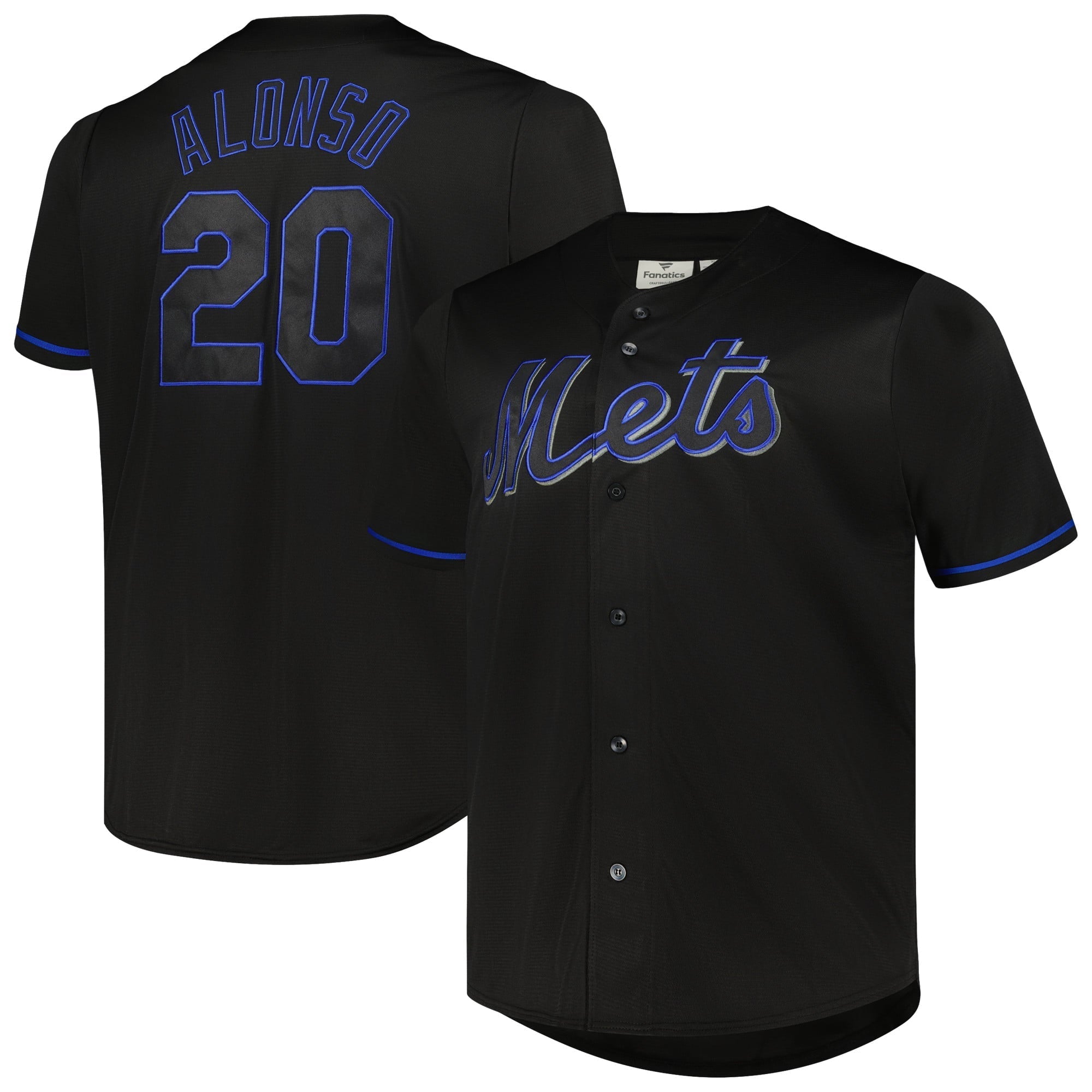 Men's Pete Alonso Black New York Mets Big & Tall Pop Fashion Jersey - vstockx