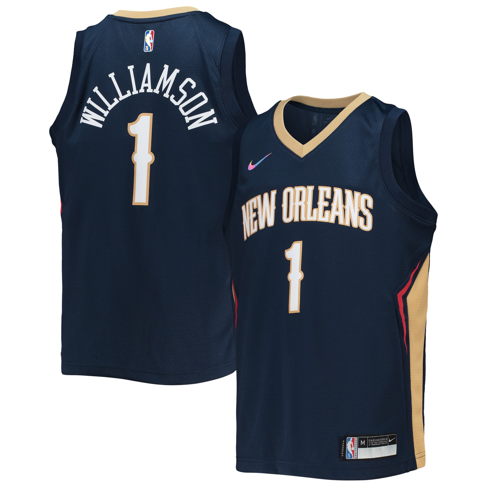 Zion Williamson New Orleans Pelicans Nike Youth 2021/22 Diamond Swingman Jersey - Icon Edition - Navy - vstockx