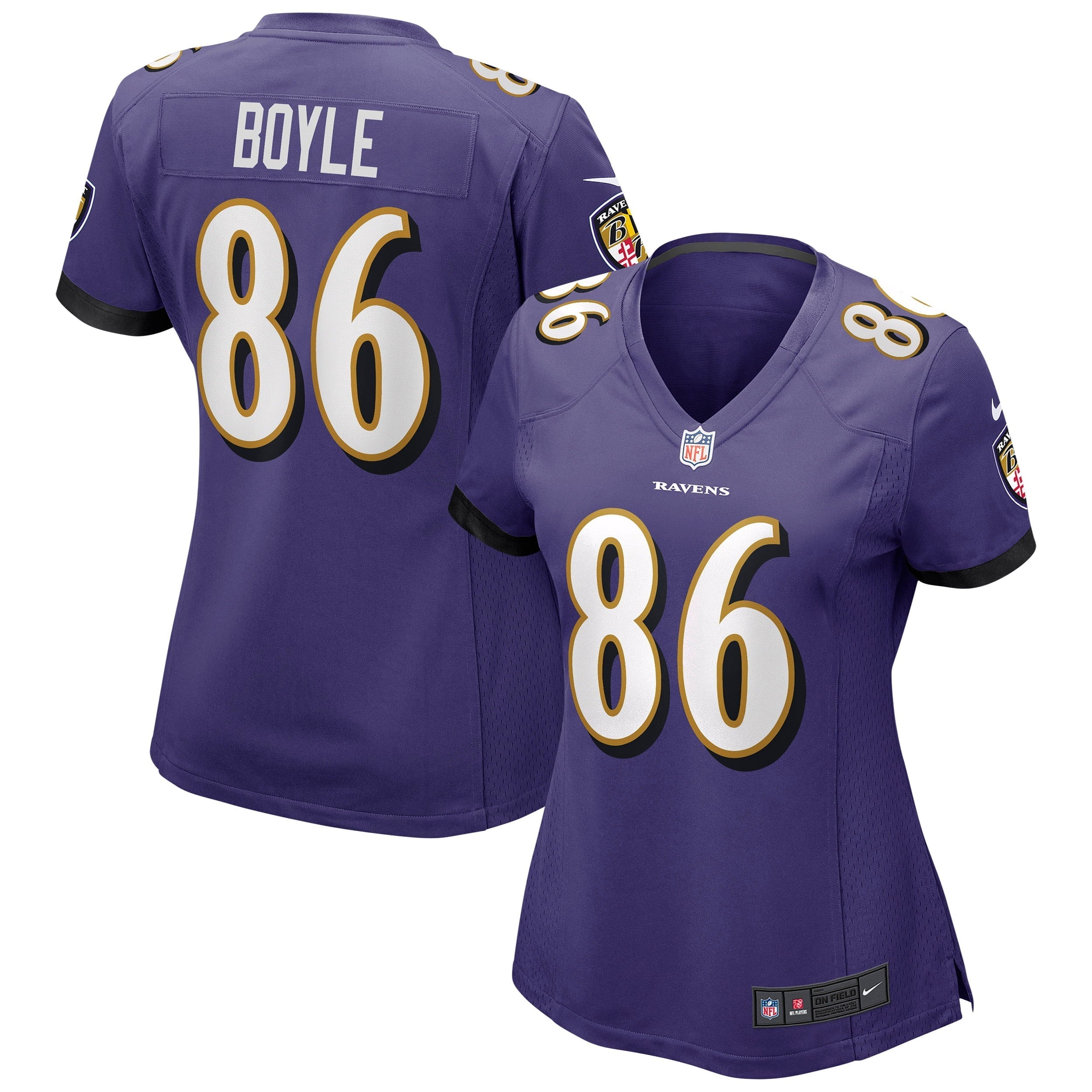 Women's Nike Nick Boyle Purple Baltimore Ravens Game Jersey - vstockx