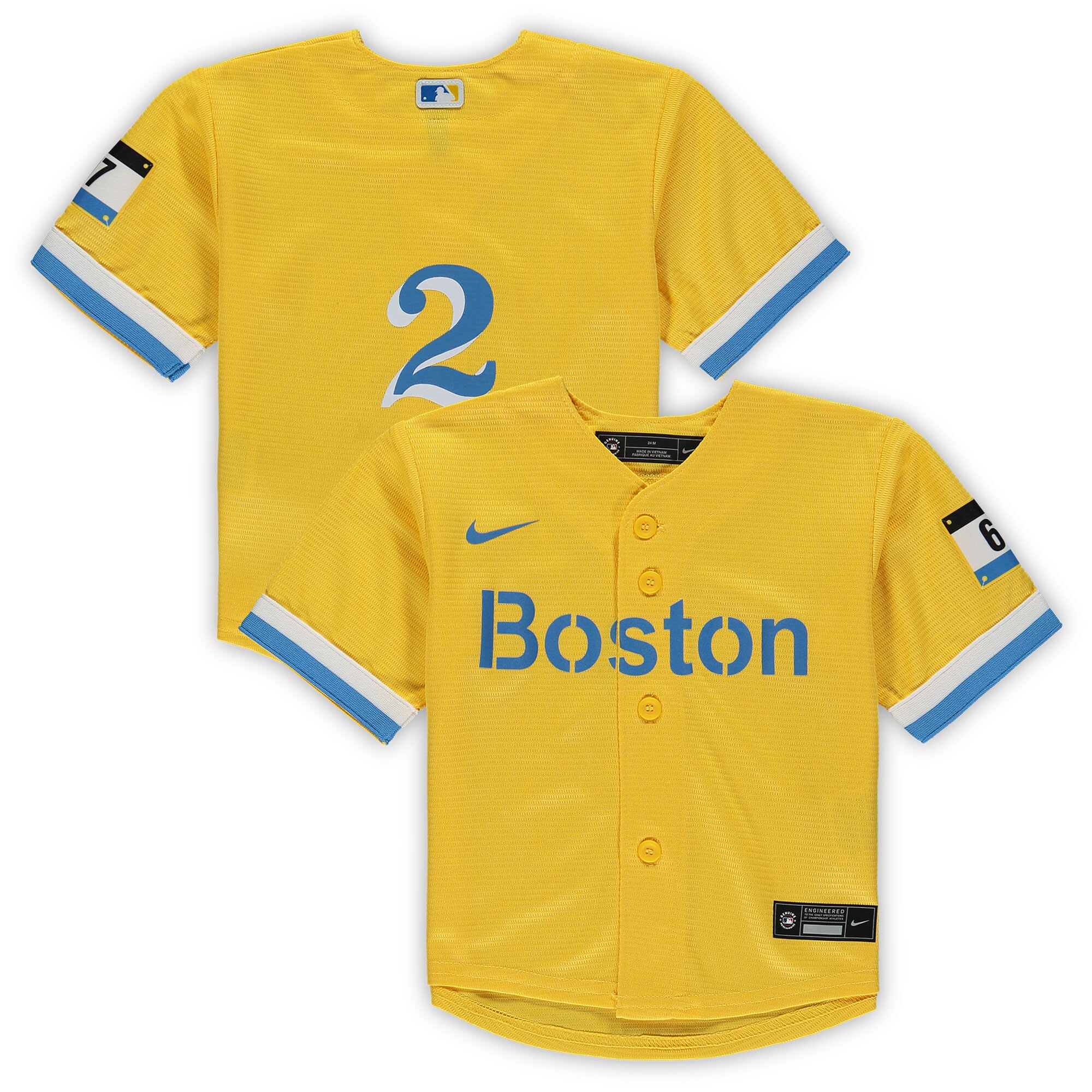 Xander Bogaerts Boston Red Sox Nike Infant City Connect Script Replica Jersey - Gold - vstockx