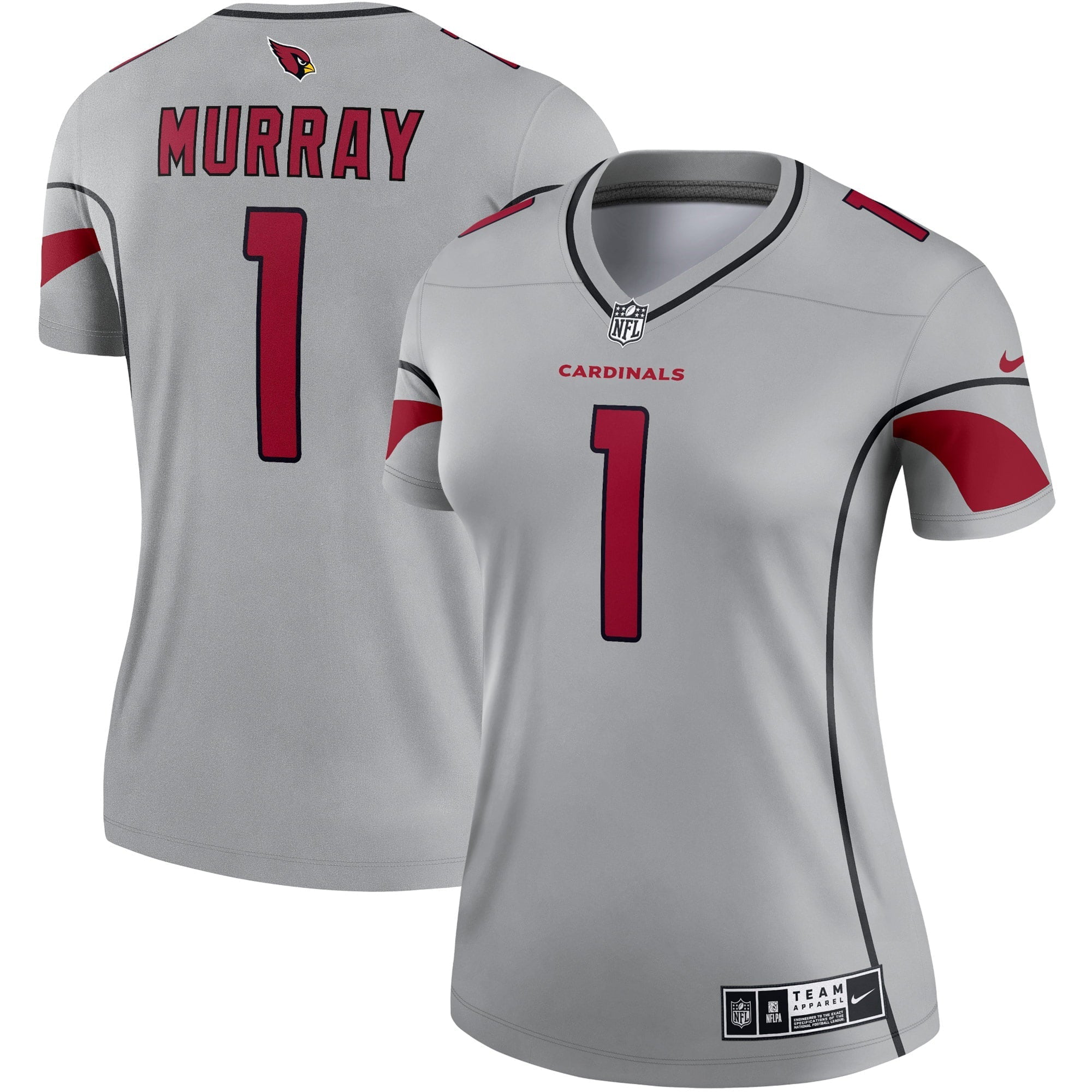 Women's Nike Kyler Murray Gray Arizona Cardinals Inverted Legend Jersey - vstockx
