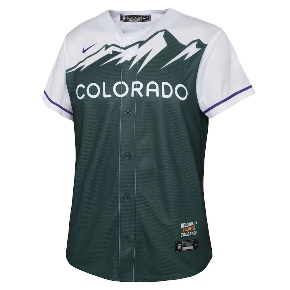 Youth Colorado Rockies Kris Bryant City Connect Replica Jersey - Green - vstockx