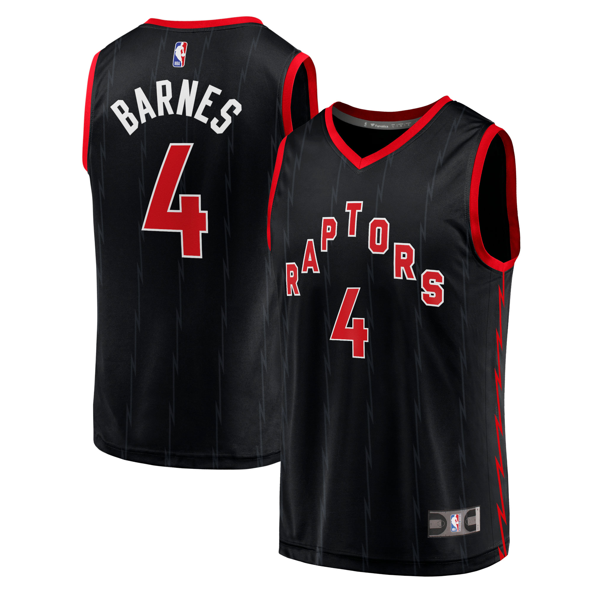 Scottie Barnes Toronto Raptors Fanatics Branded Youth 2021/22 Fast Break Player Jersey - Statement Edition - Black - vstockx