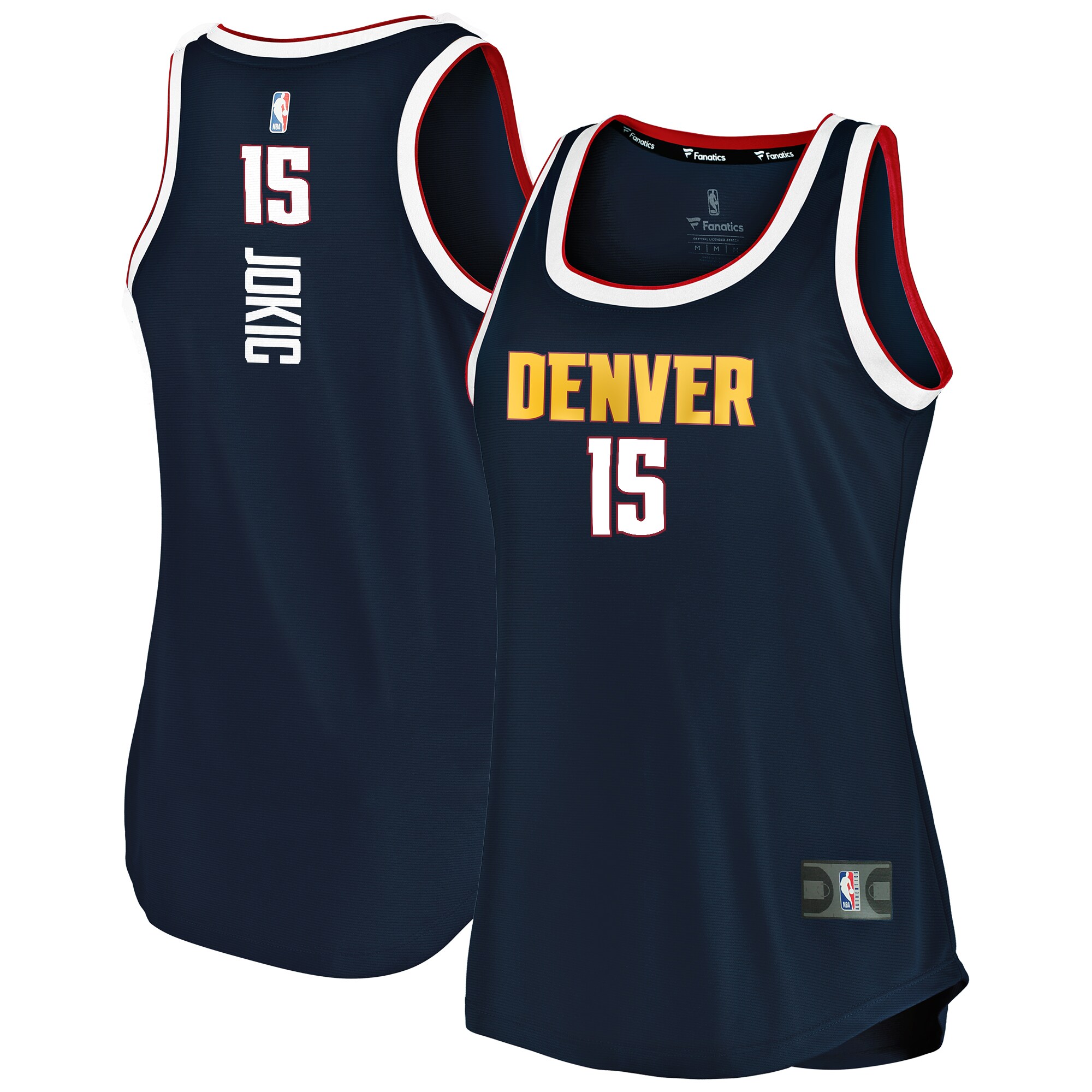 Nikola Jokic Denver Nuggets Fanatics Branded Women's 2019/20 Fast Break Team Tank Jersey - Icon Edition - Navy - vstockx