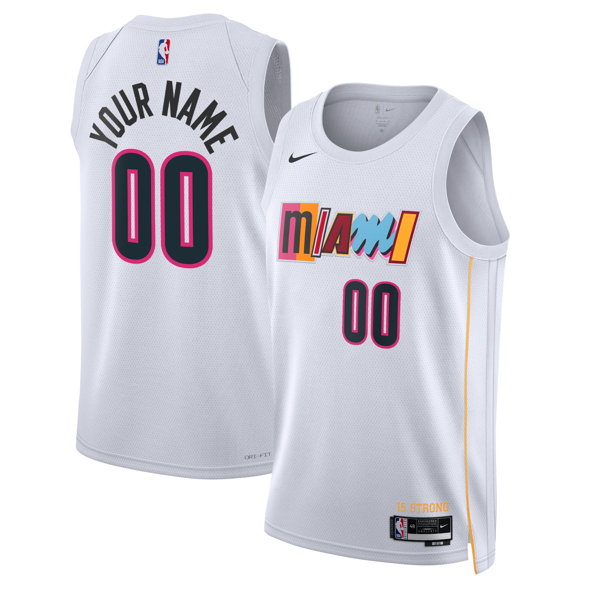 Miami Heat Nike Unisex 2022/23 Swingman Custom Jersey - City Edition - White - vstockx