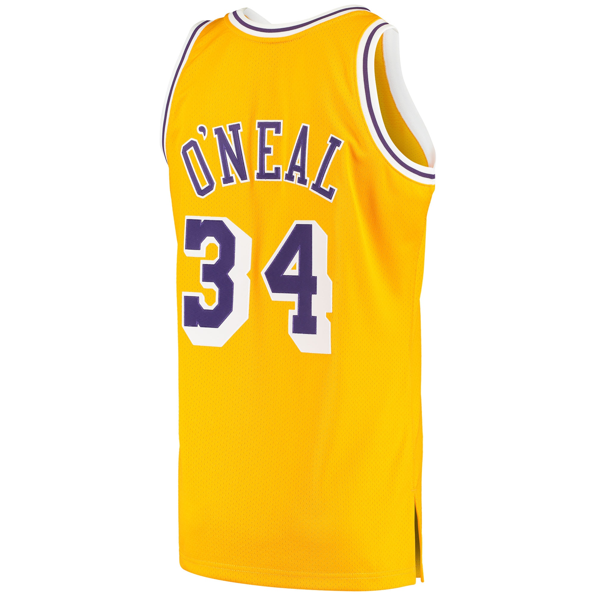 Shaquille O'Neal Los Angeles Lakers Mitchell & Ness 1996/97 Hardwood Classics Authentic Jersey - Gold - vstockx