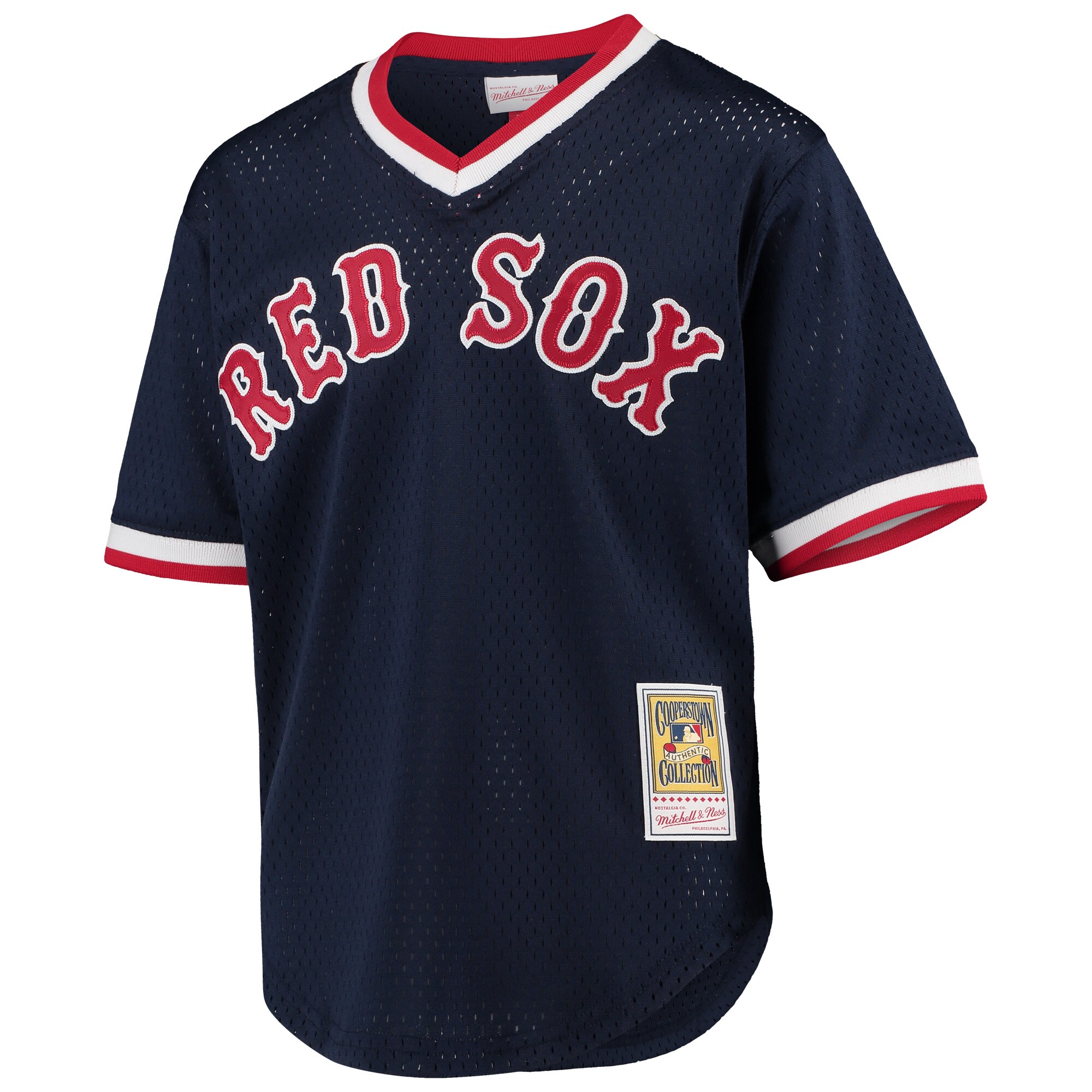 Wade Boggs Boston Red Sox Mitchell & Ness Youth Cooperstown Collection Mesh Batting Practice Jersey - Navy - vstockx