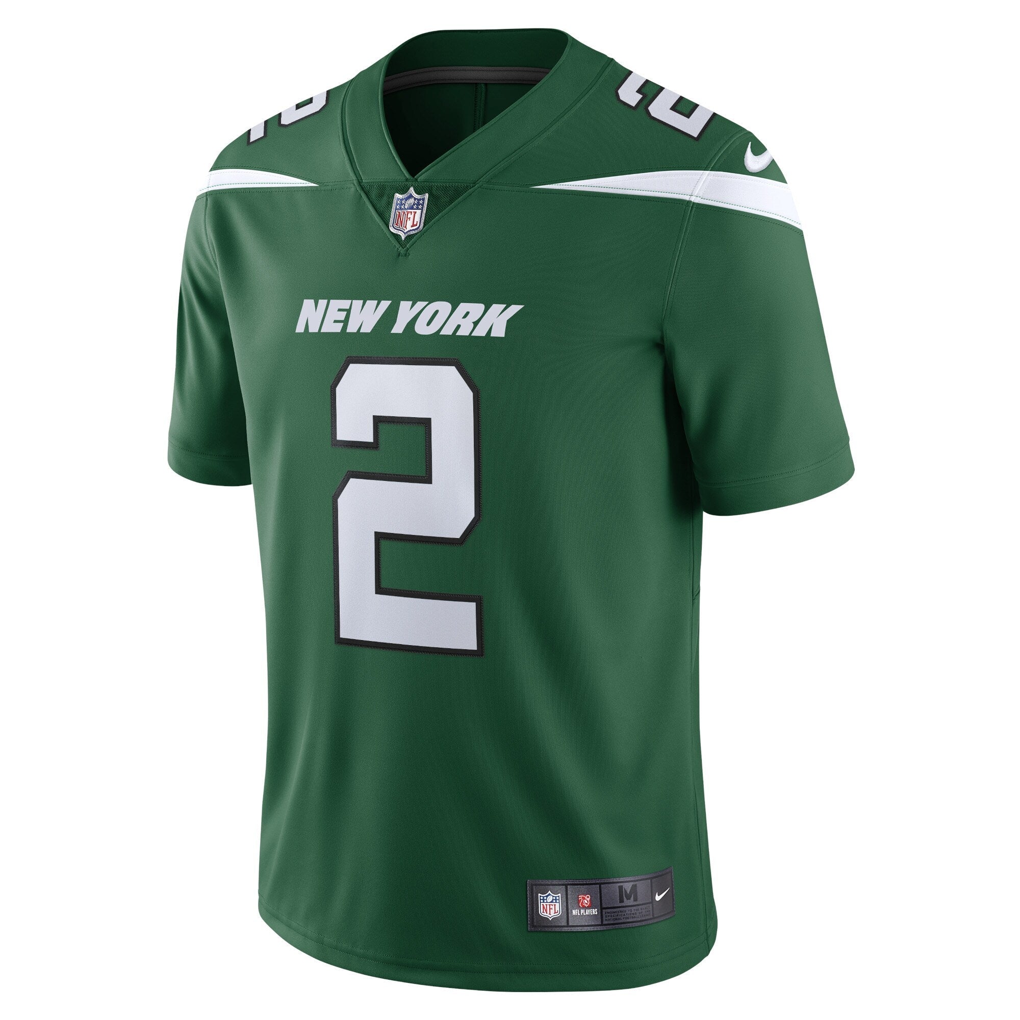 Men's Nike Zach Wilson Gotham Green New York Jets Vapor Limited Jersey - vstockx
