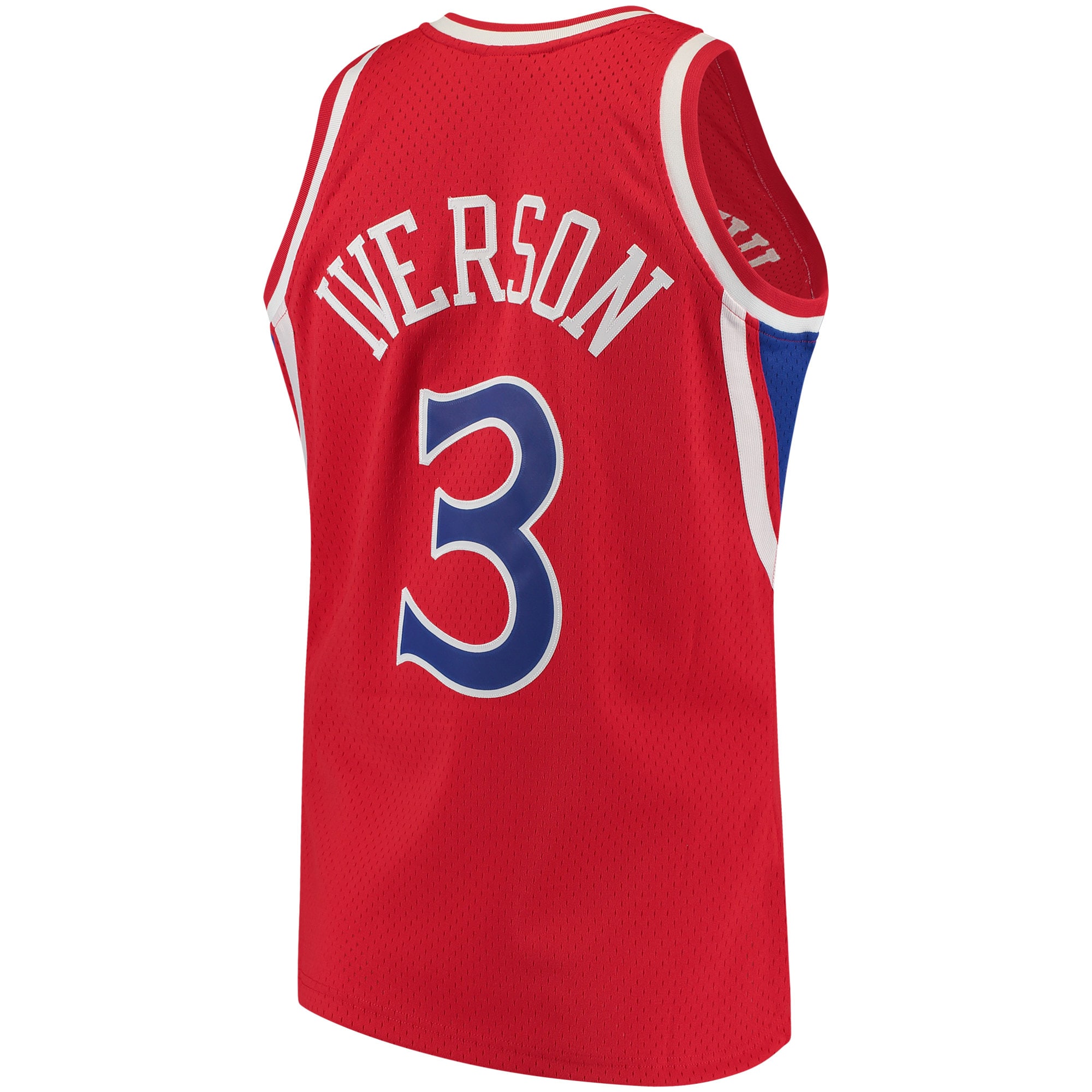 Allen Iverson Philadelphia 76ers Mitchell & Ness Hardwood Classics Swingman Jersey - Red - vstockx