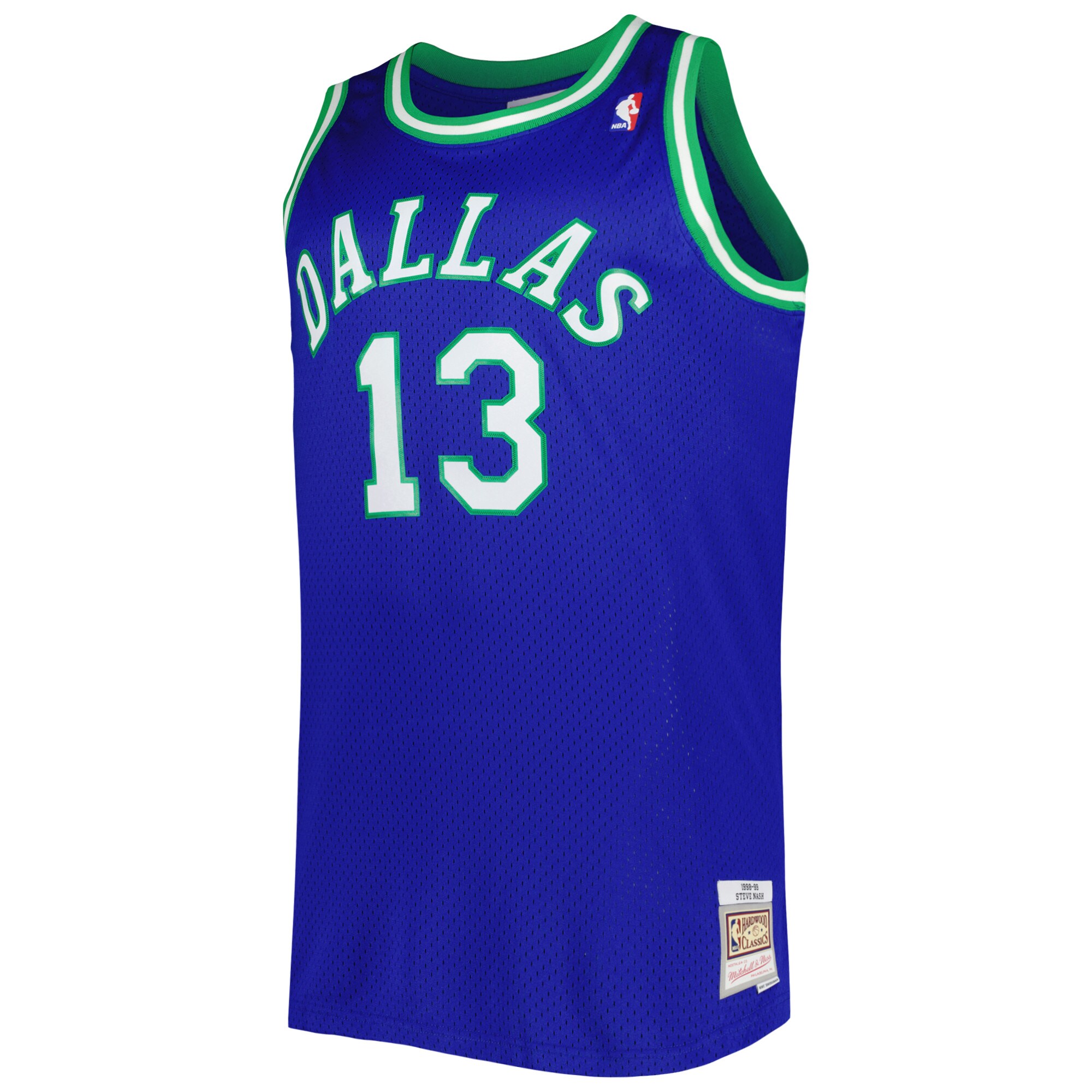 Steve Nash Dallas Mavericks Mitchell & Ness Big & Tall Hardwood Classics 1998/99 Swingman Jersey - Blue - vstockx