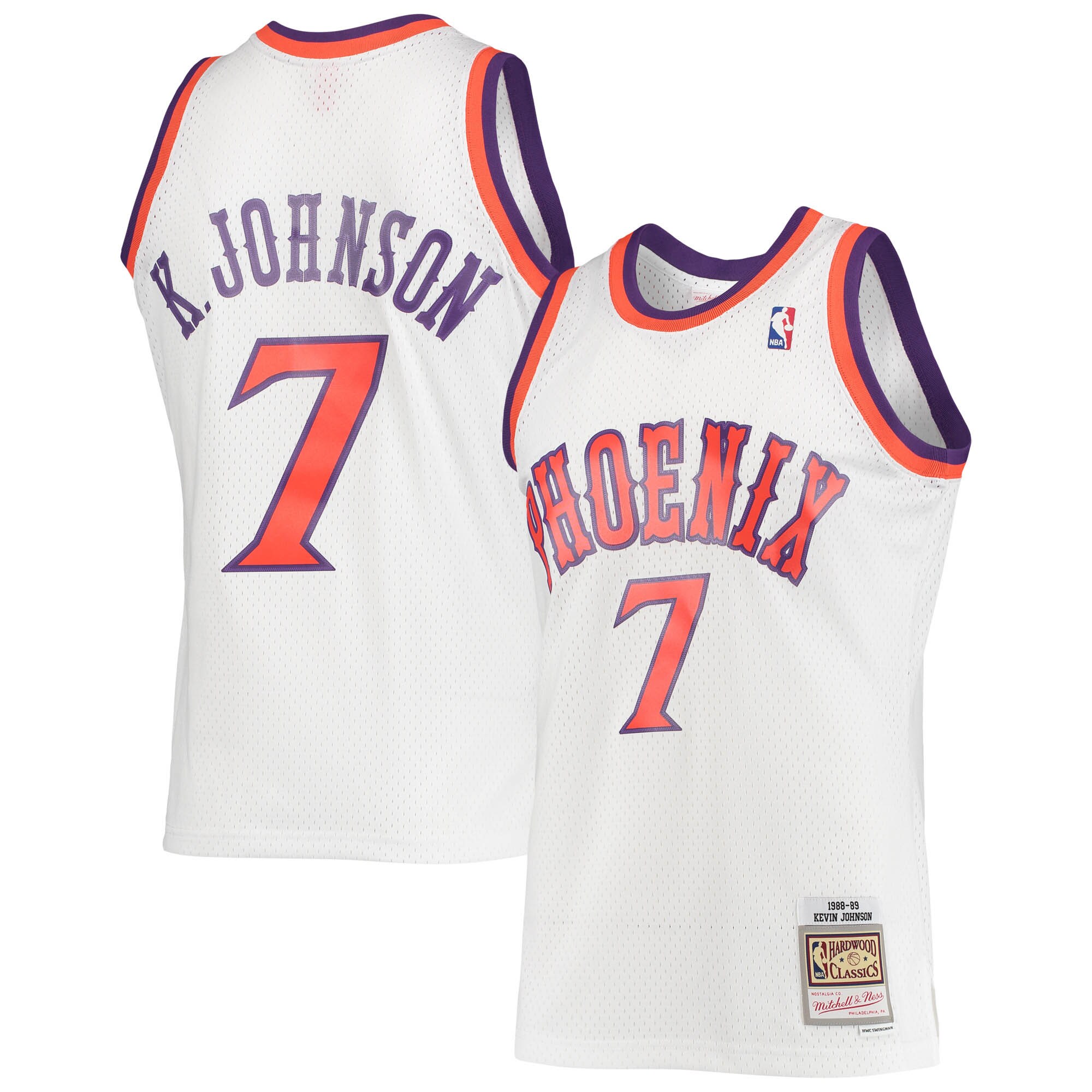 Kevin Johnson Phoenix Suns Mitchell & Ness Hardwood Classics Swingman Jersey - White - vstockx