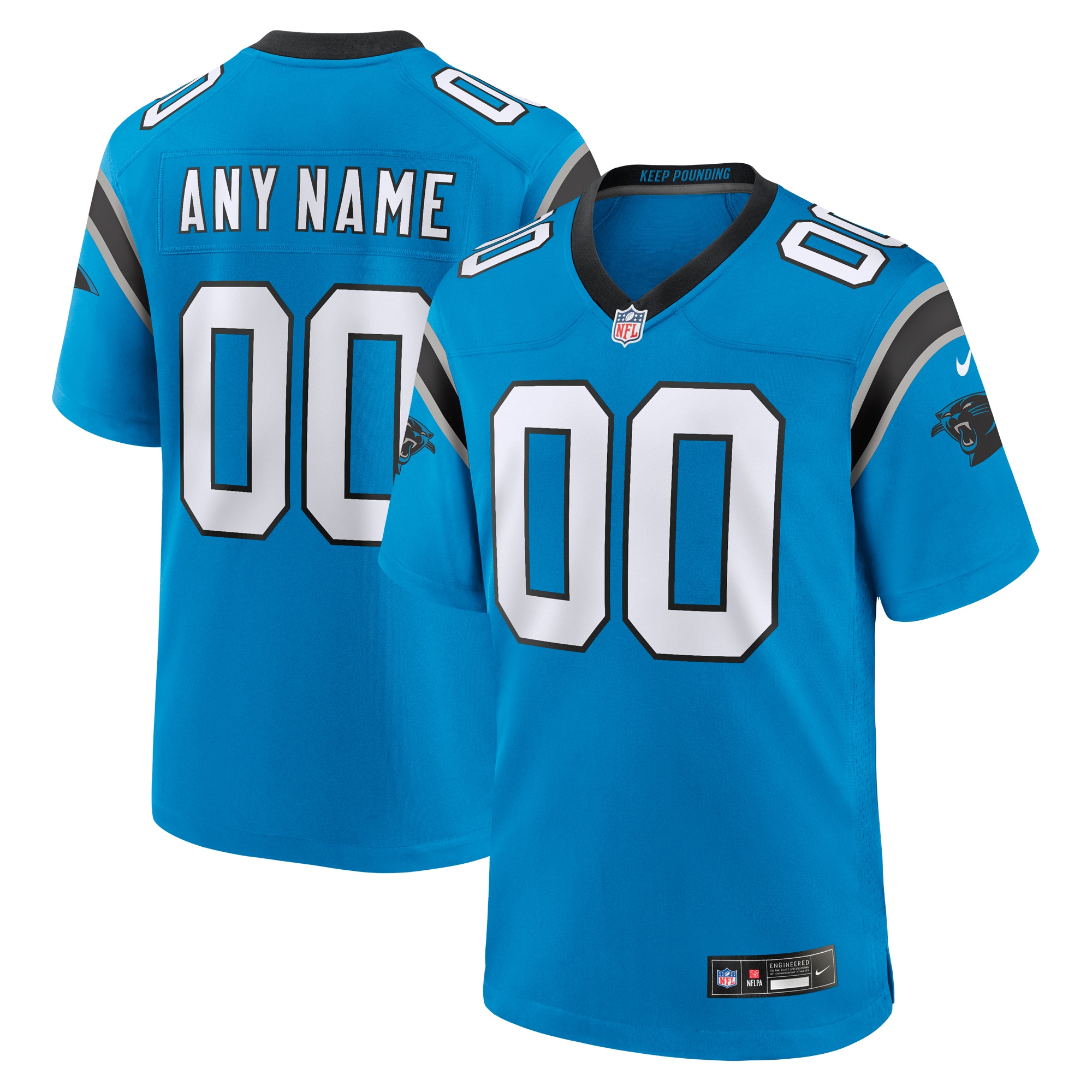 Carolina Panthers Nike Alternate Custom Game Jersey - Blue - vstockx