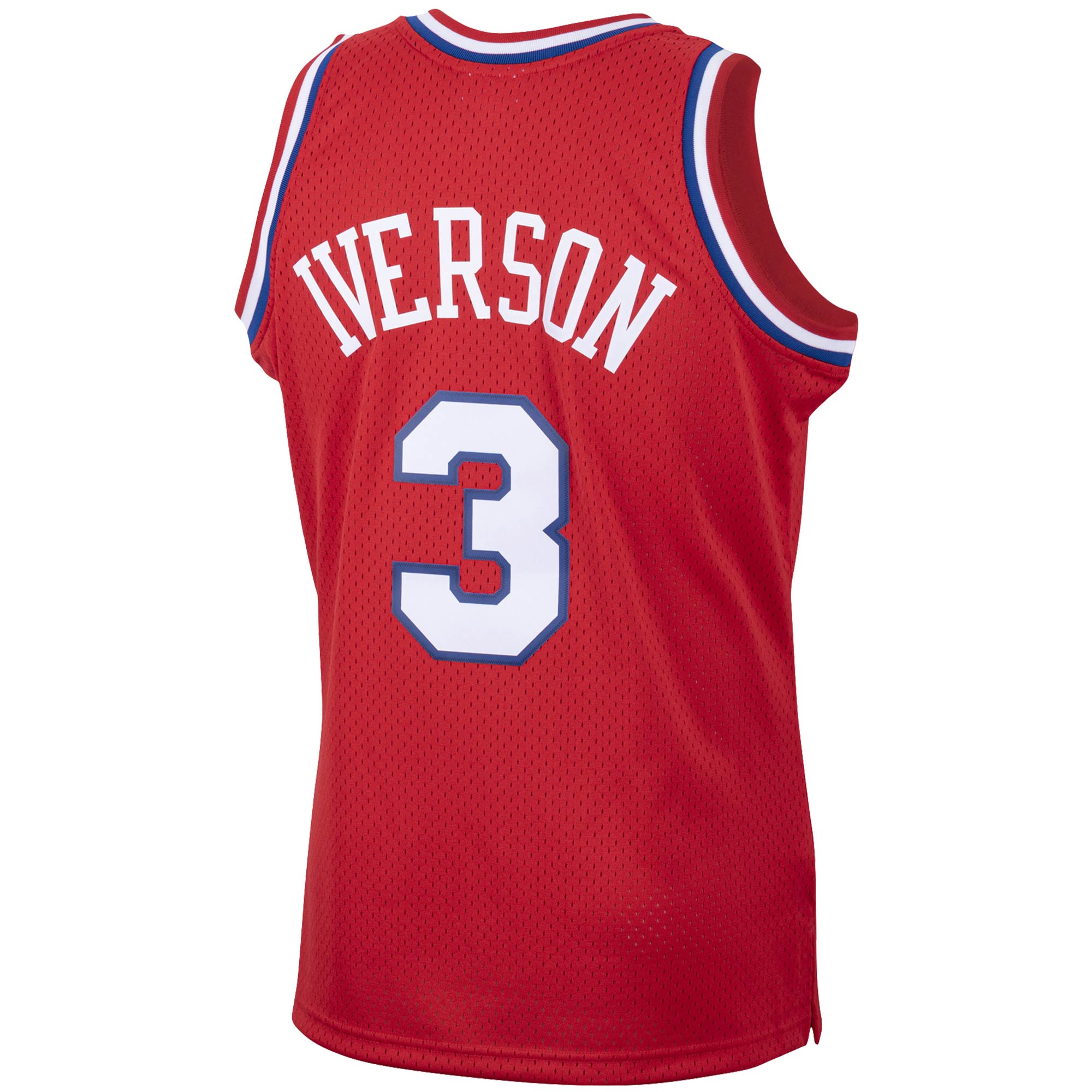 Allen Iverson Philadelphia 76ers Mitchell & Ness 2001/02 Hardwood Classics Swingman Jersey - Red - vstockx