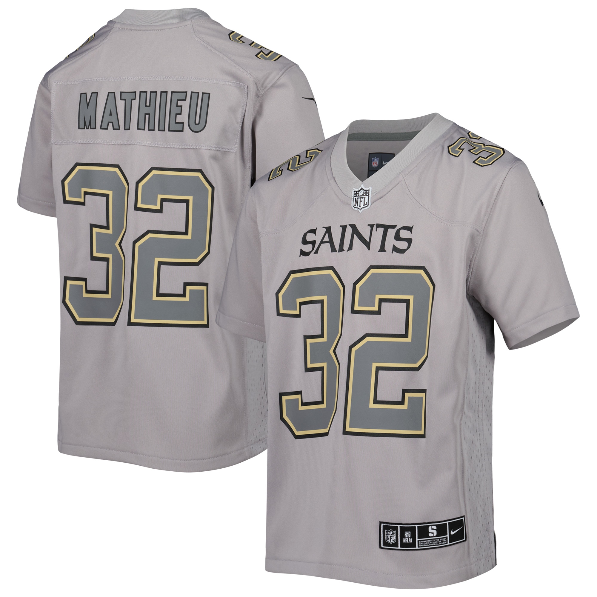 Tyrann Mathieu New Orleans Saints Nike Youth Atmosphere Game Jersey - Gray - vstockx
