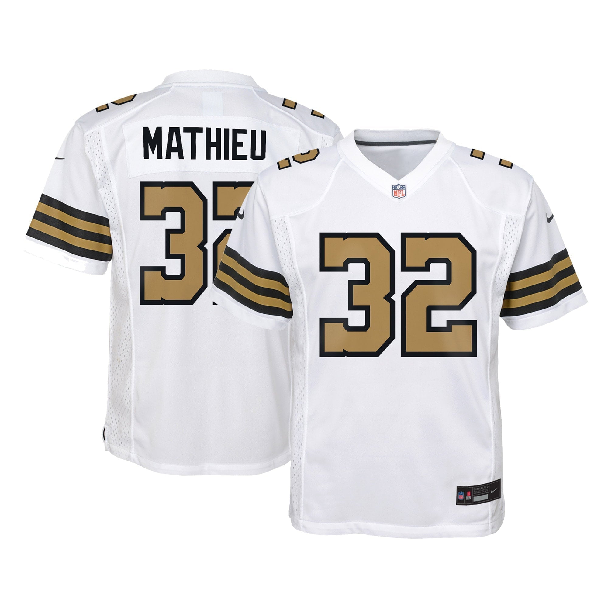 Youth Nike Tyrann Mathieu White New Orleans Saints Game Jersey - vstockx