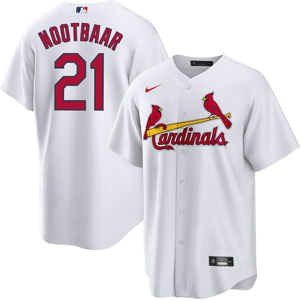Youth St. Louis Cardinals Lars Nootbaar Cool Base Replica Home Jersey - White - vstockx