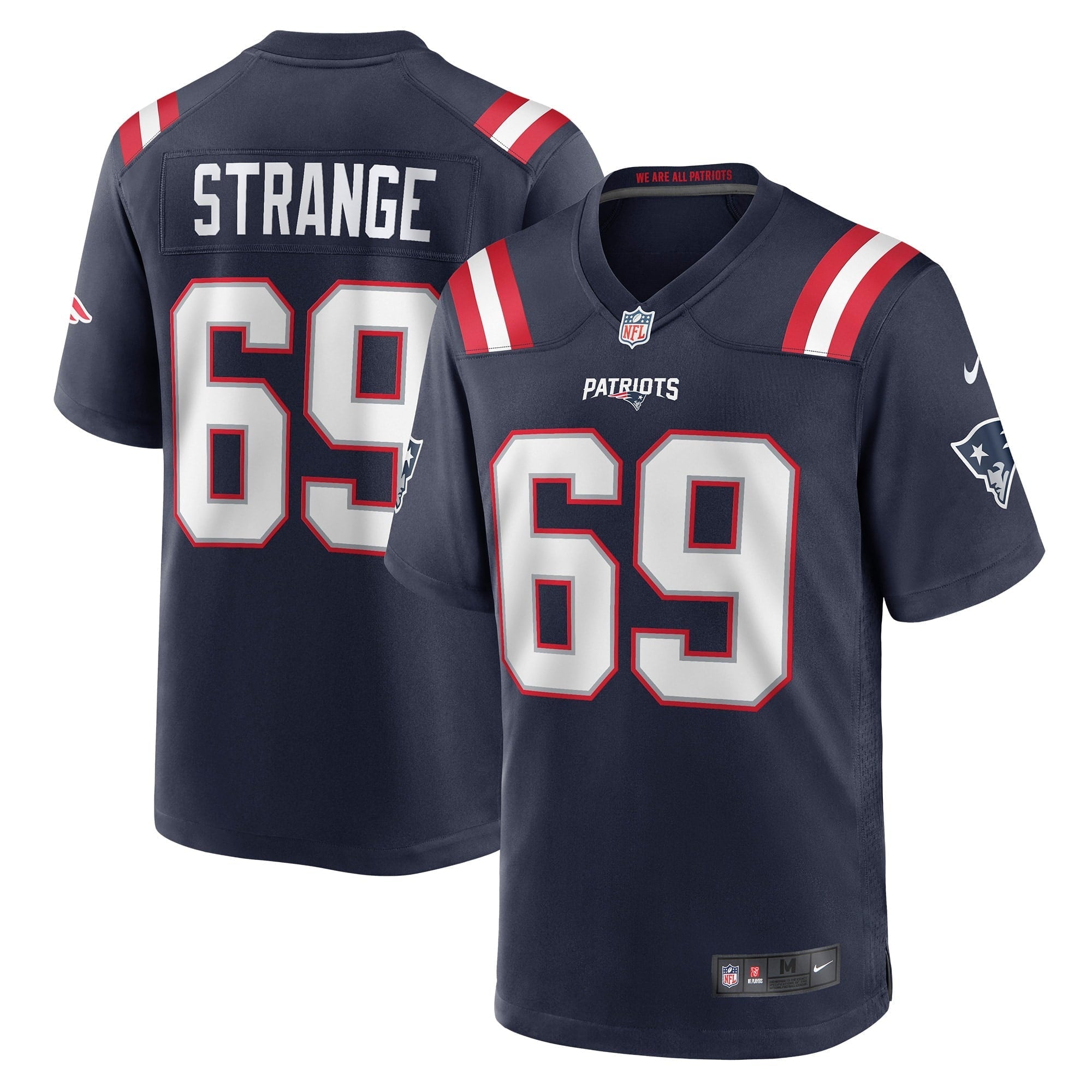 Men's Nike Cole Strange Navy New England Patriots Player Game Jersey - vstockx
