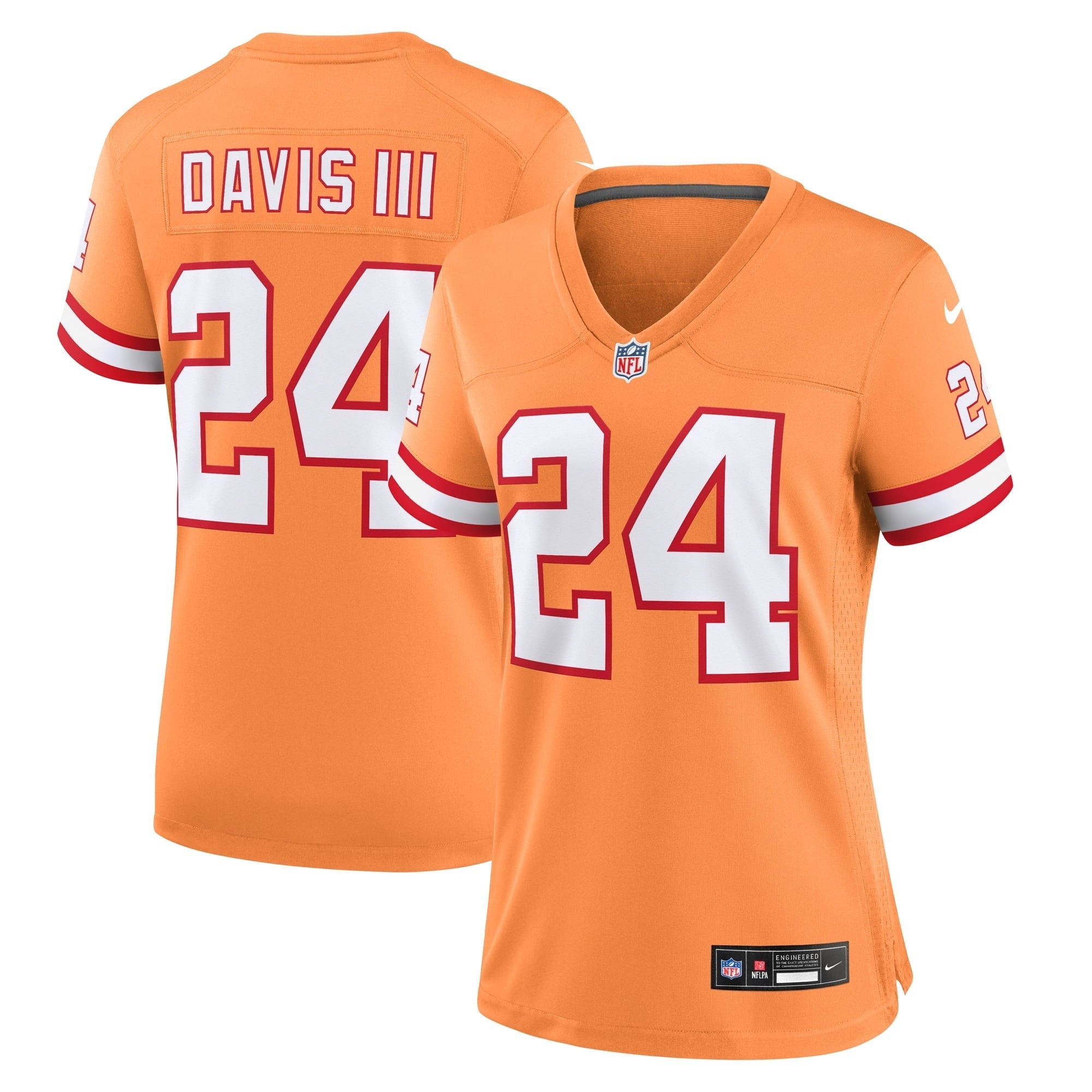 Women's Nike Carlton Davis III Orange Tampa Bay Buccaneers Throwback Game Jersey - vstockx
