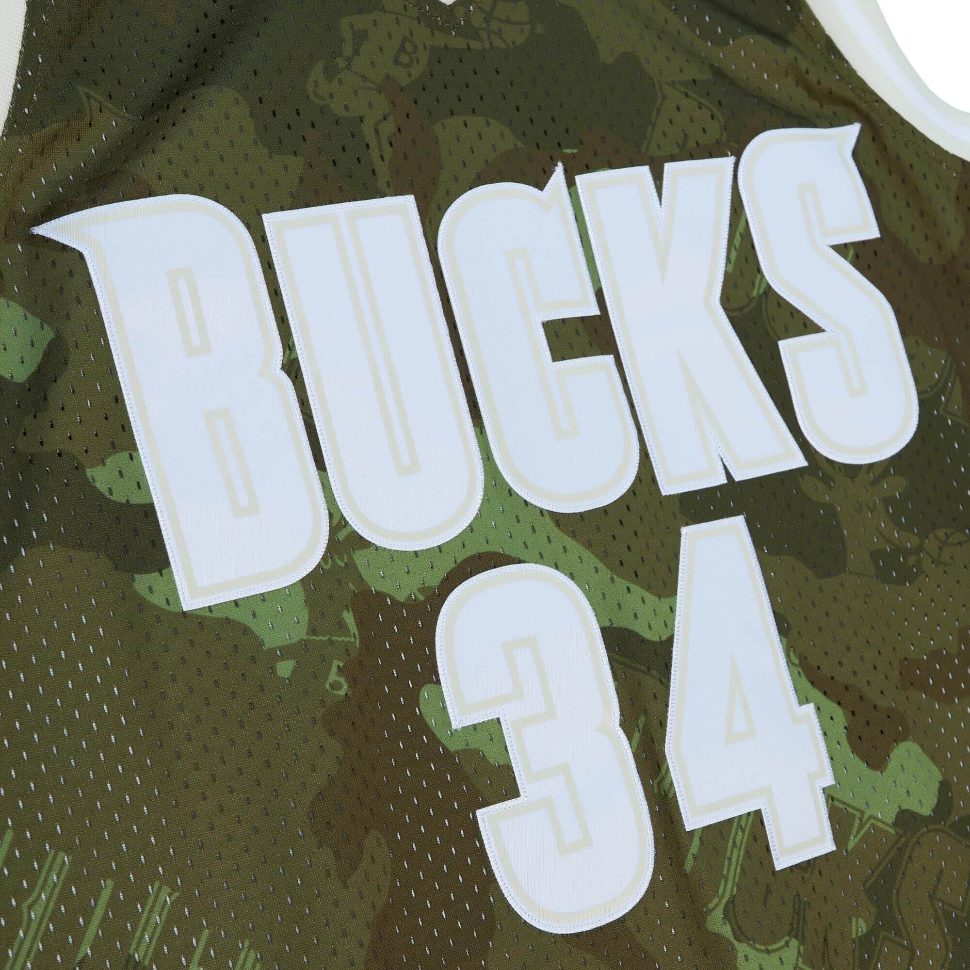 Ghost Green Camo Swingman Ray Allen Milwaukee Bucks 2000-01 Jersey - vstockx
