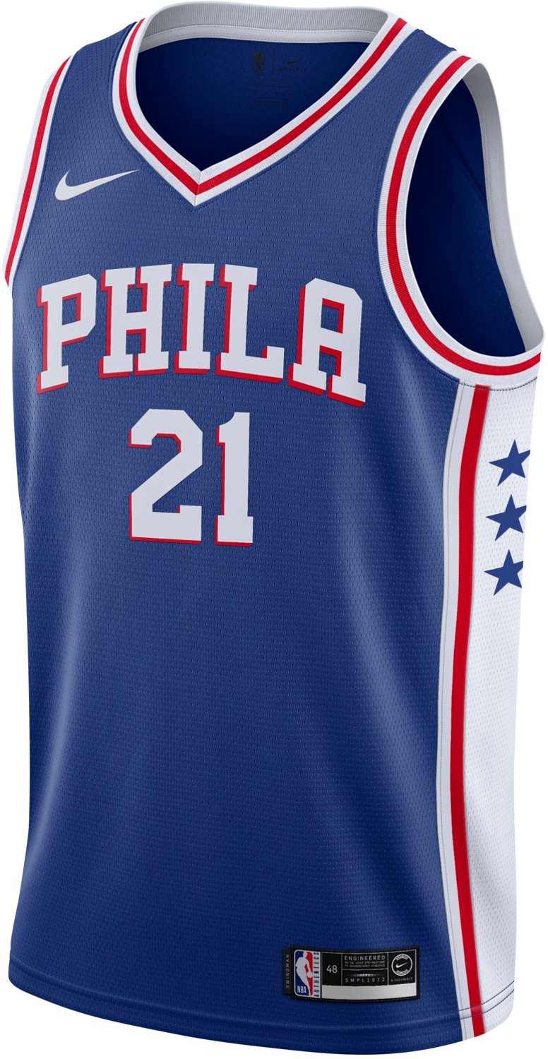 Nike Men's Philadelphia 76ers Joel Embiid 21 Icon Edition Swingman Jersey - vstockx