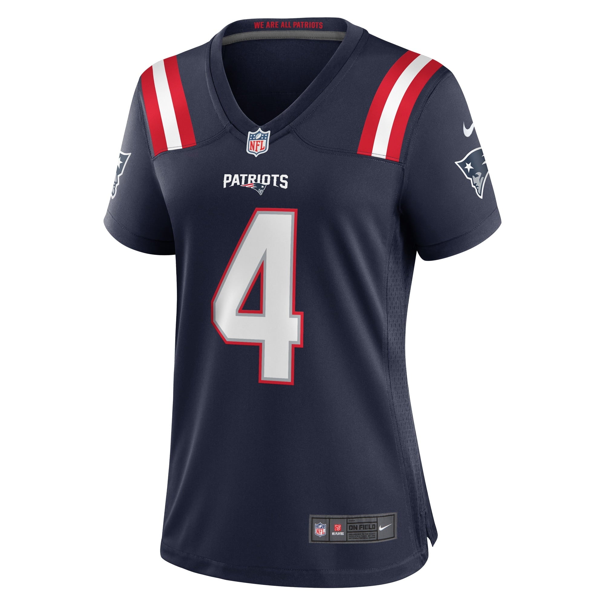 Women's Nike Bailey Zappe Navy New England Patriots Game Player Jersey - vstockx