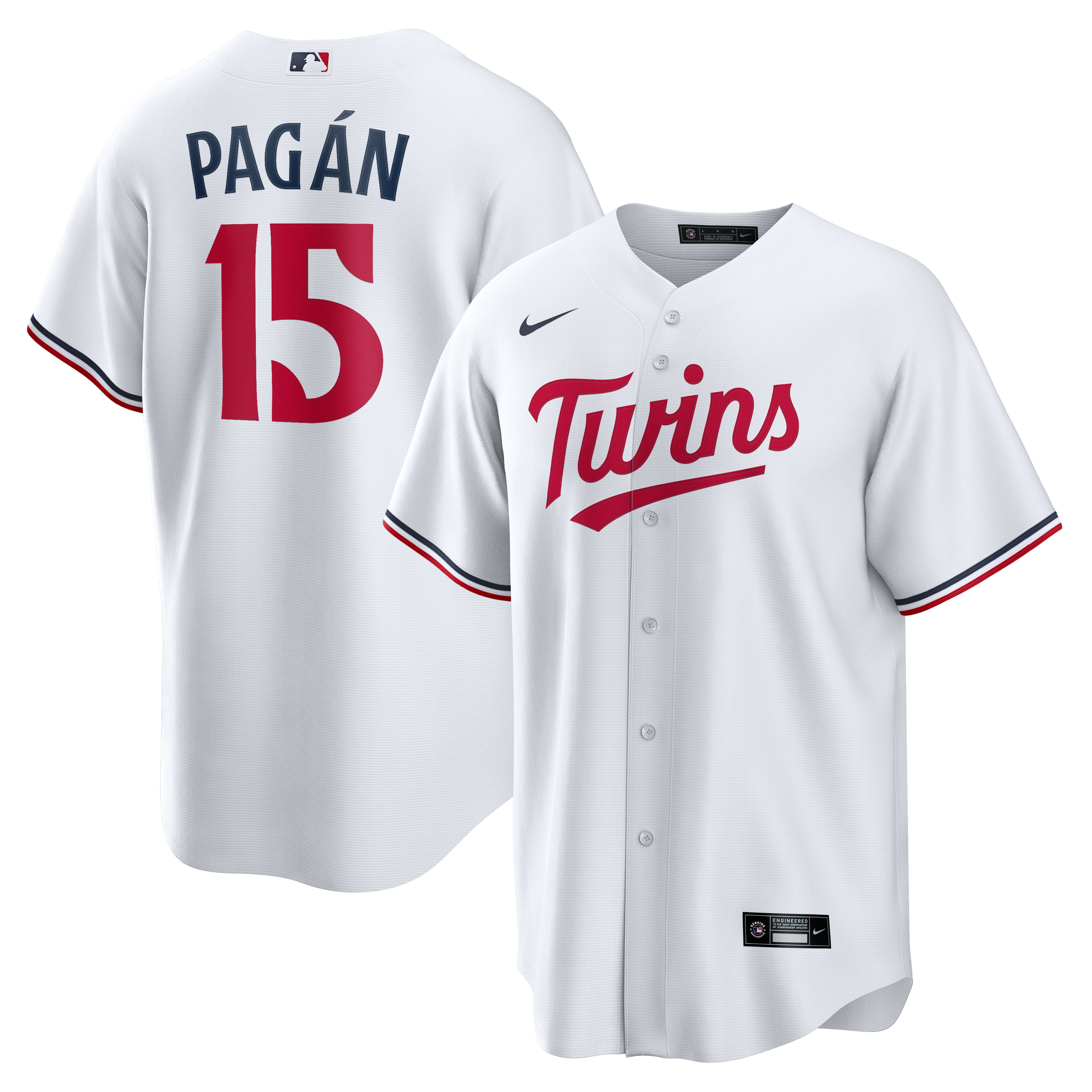 Emilio Pagan Minnesota Twins Nike Home Replica Player Jersey - White - vstockx