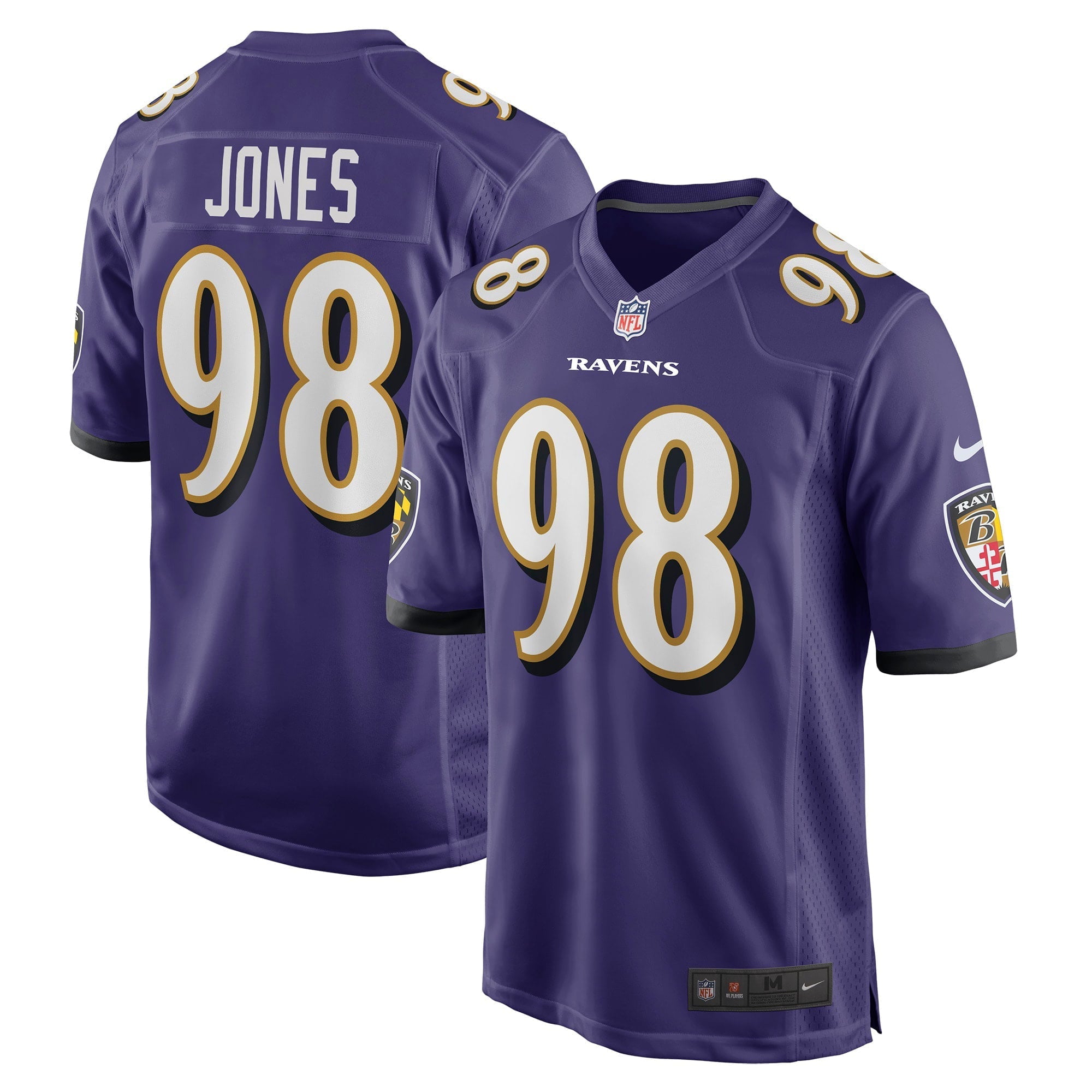 Men's Nike Travis Jones Purple Baltimore Ravens Player Game Jersey - vstockx